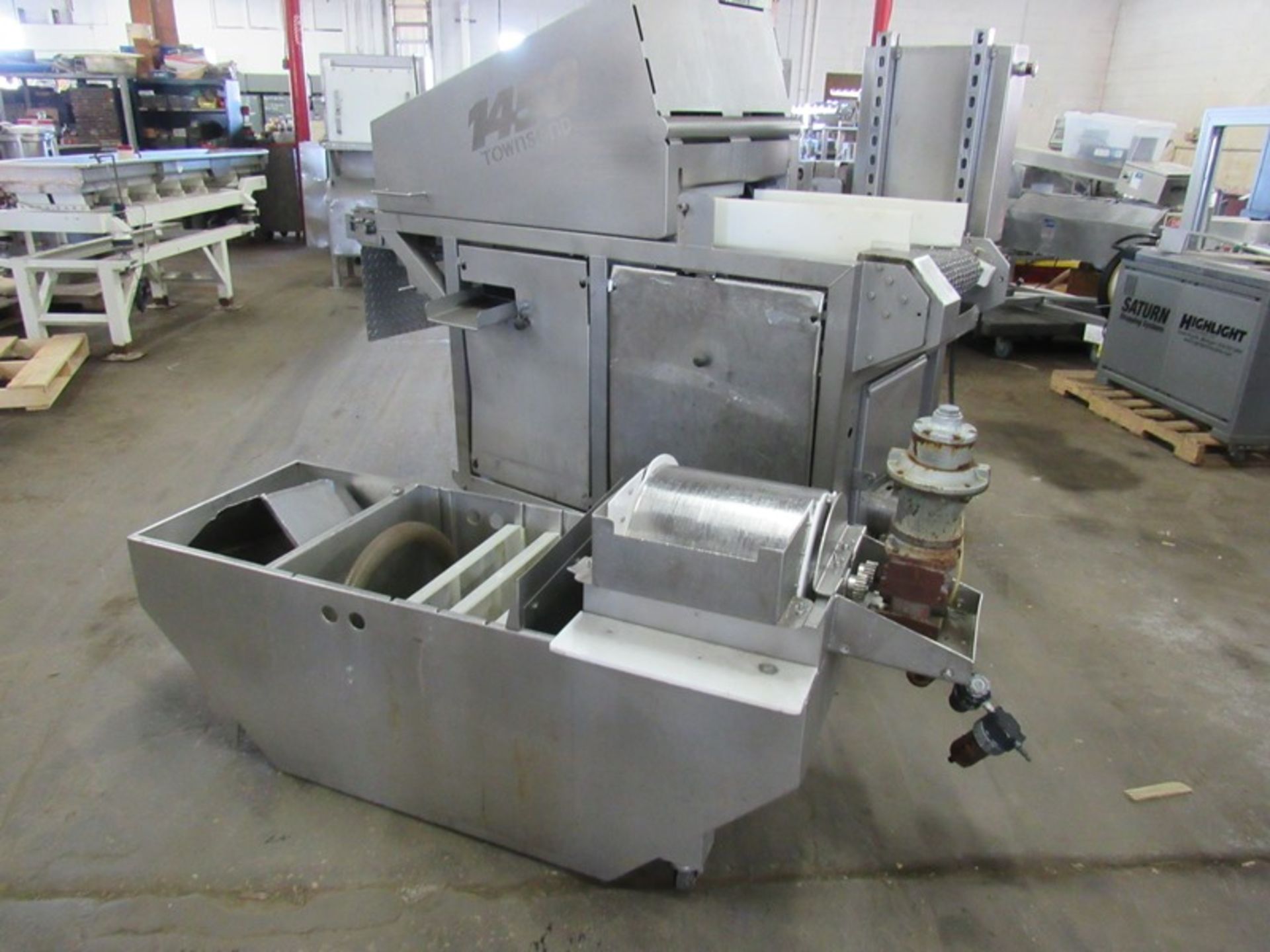 Townsend Mdl. 1450 Injector, 170 needle, 14" W X 6' H stainless steel belt conveyor with stainless