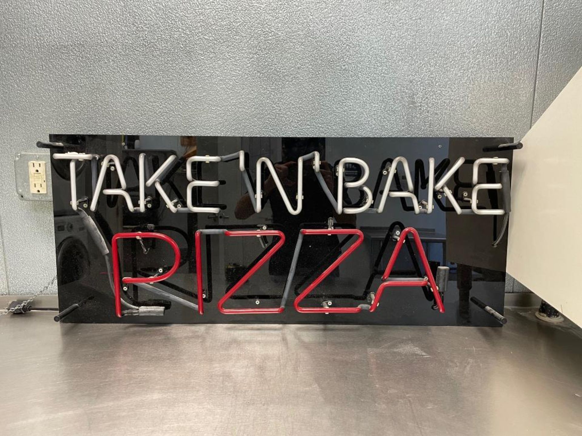 DESCRIPTION: TAKE AND BAKE NEON SIGN. ADDITIONAL INFORMATION NOT IN WORKING ORDER LOCATION: 2500 S C - Image 2 of 4