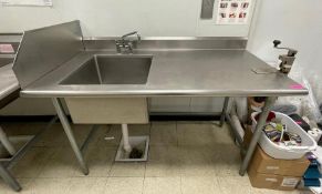 DESCRIPTION: 60" X 32" STAINLESS PREP SINK W/ RIGHT SIDE COUNTER AND MOUNTED CAN OPENER ADDITIONAL I