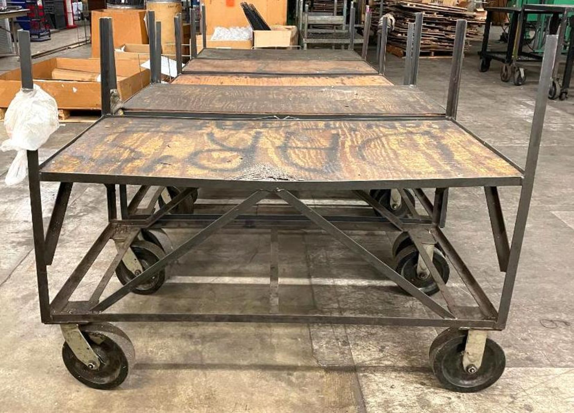 DESCRIPTION: (2) 48" X 24" INDUSTRIAL METAL CART QTY: 2