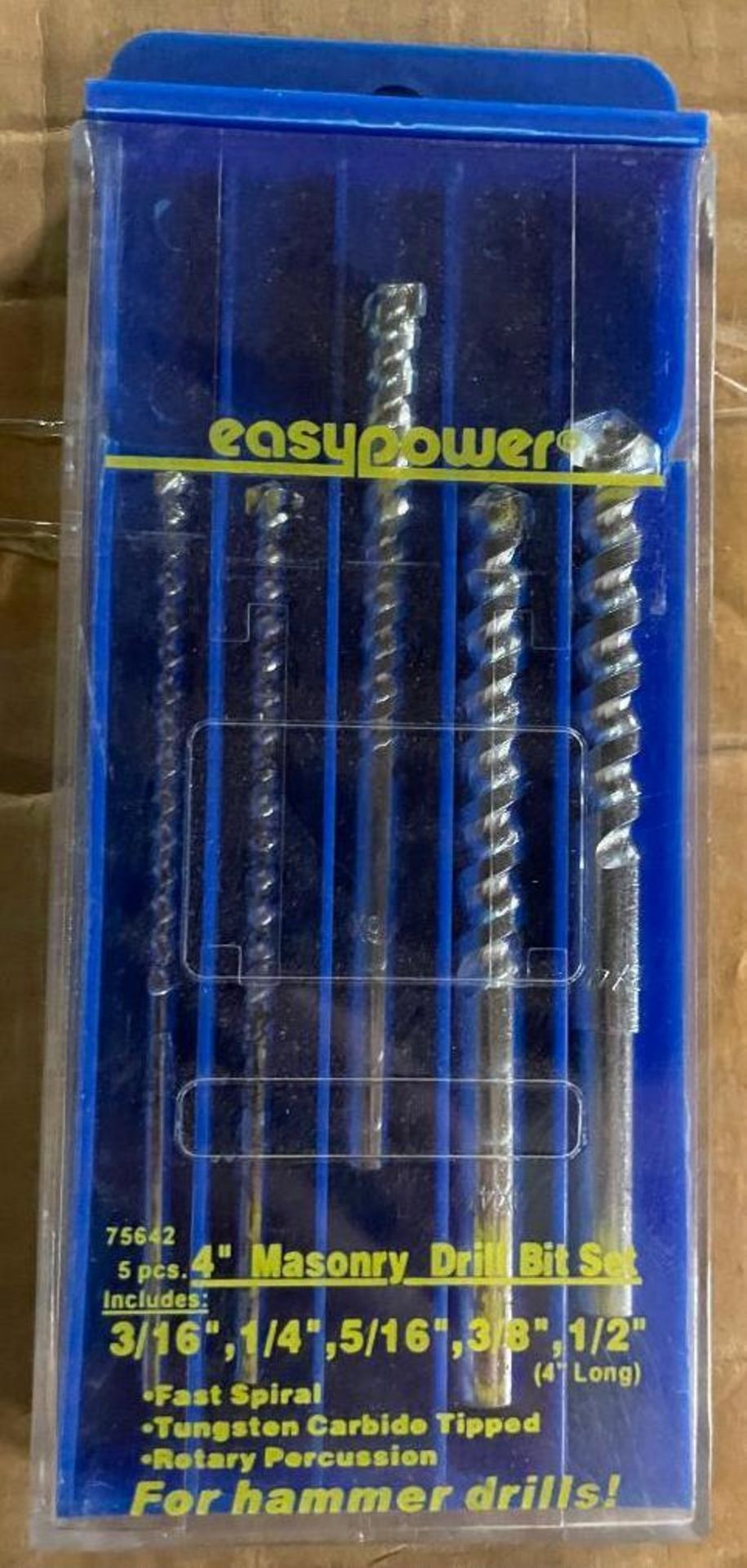 DESCRIPTION: (500) 5CT PACKS OF 4" ASSORTED SIZED MASONRY DRILL BIT SETS BRAND/MODEL: EAZYPOWER 7564