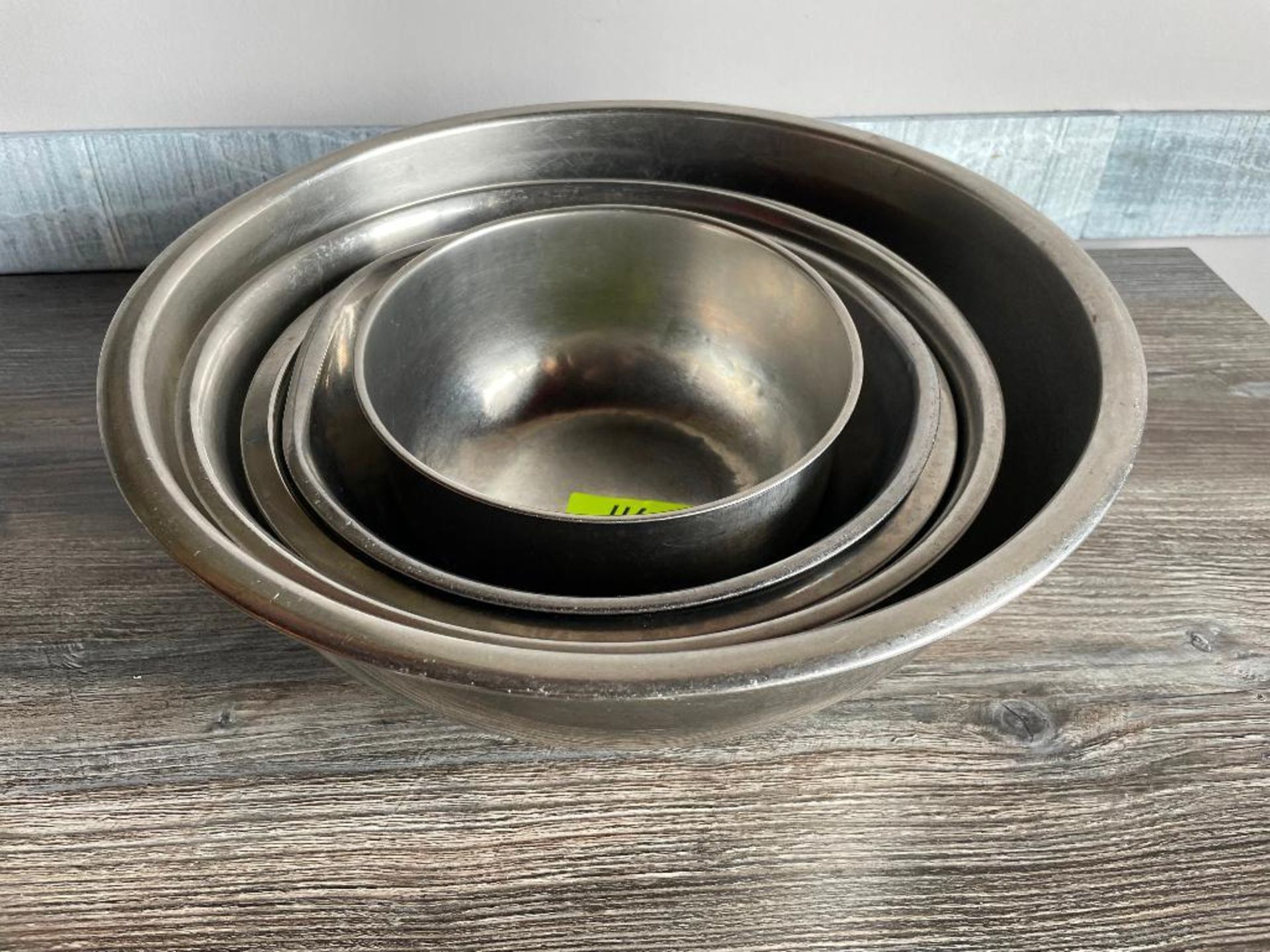 DESCRIPTION: (6) PIECE STAINLESS MIXING BOWL SET LOCATION: SEATING THIS LOT IS: SOLD BY THE PIECE QT