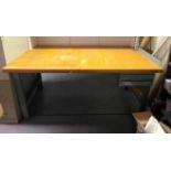 1-DRAWER METAL WORK BENCH WITH WOOD TOP SIZE: 72"X36" QTY: 1