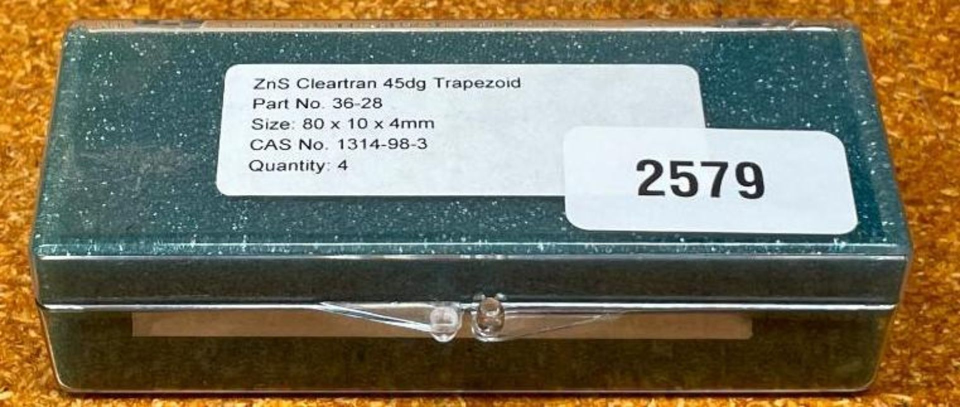 (4) ZnS CLEARTRAN 45-DEGREE TRAPEZOID BRAND/MODEL: REFLEX ANALYTICAL 36-28 INFORMATION: 80X10X4mm QT - Image 2 of 3
