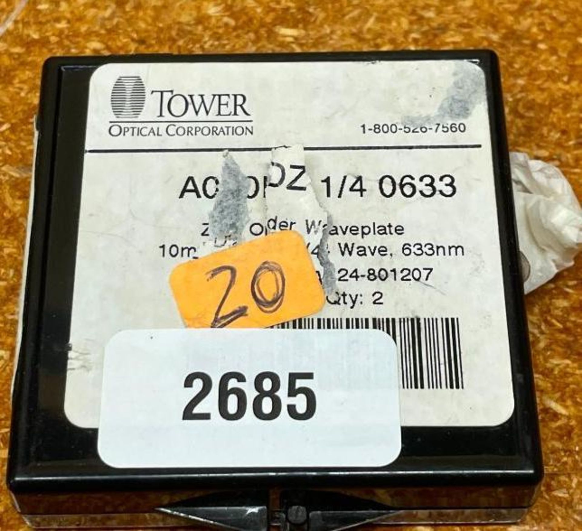 1/4 WAVEPLATE BRAND/MODEL: TOWER OPTICAL INFORMATION: 633 nm, DIAMETER 10mm QTY: 1 - Image 2 of 2