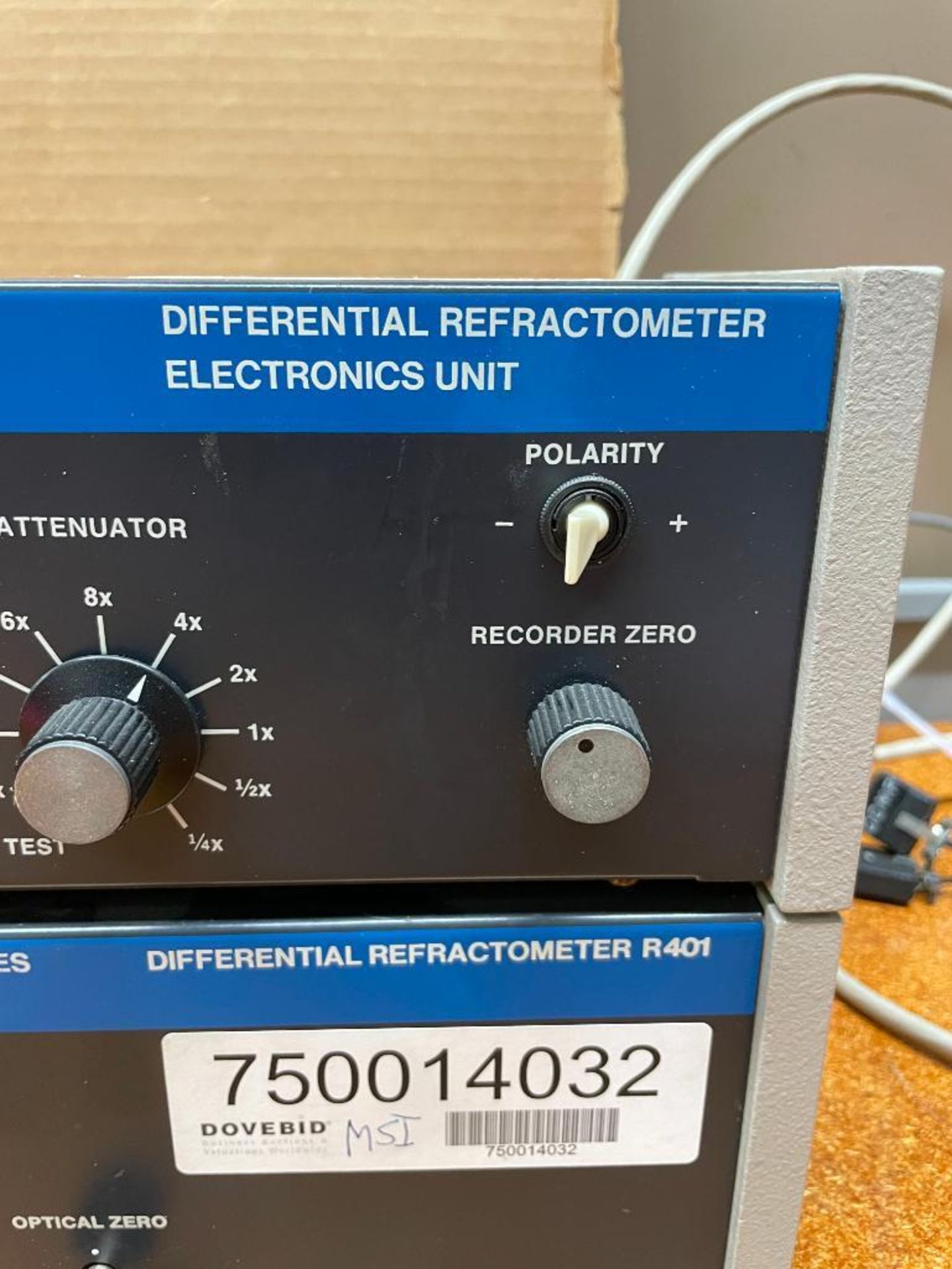 DIFFERENTIAL REFRACTOMETER WITH ELECTRONICS UNIT BRAND/MODEL: WATER ASSOCIATION R401 QTY: 1 - Image 2 of 7