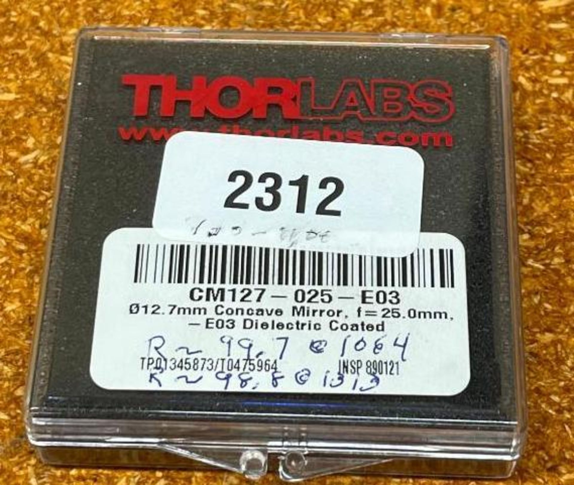 BROADBAND DIELECTRIC MIRROR BRAND/MODEL: THORLABS CM127-025-E03 INFORMATION: 0.5" DIAMETER, FOCAL LE - Image 2 of 2