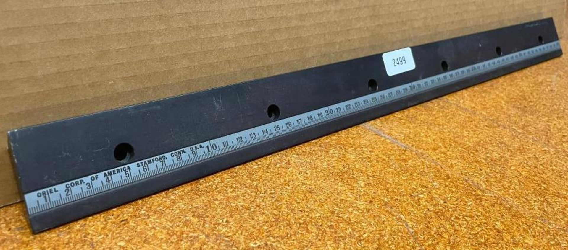 OPTICAL RAIL WITH RULER BRAND/MODEL: ORIEL INFORMATION: 60cm LONG, 5-COUNTERSUNK HOLES QTY: 1