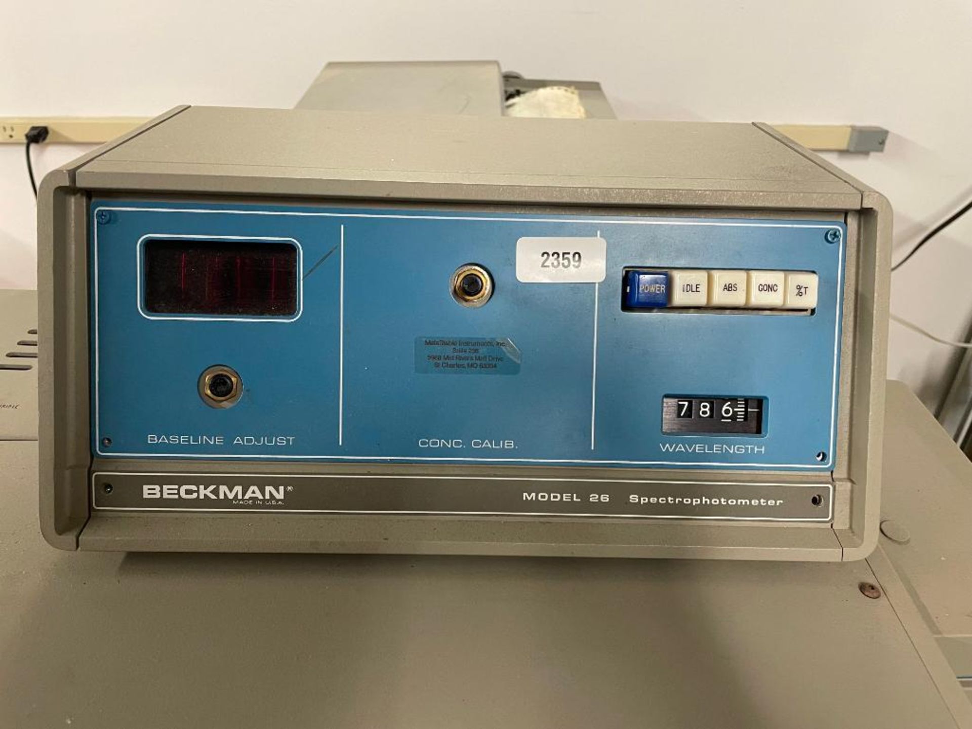 BECKMAN 26 UV SPECTROPHOTOMETER W/ RECORDER BRAND/MODEL: BECKMAN 26 QTY: 1 - Image 10 of 17