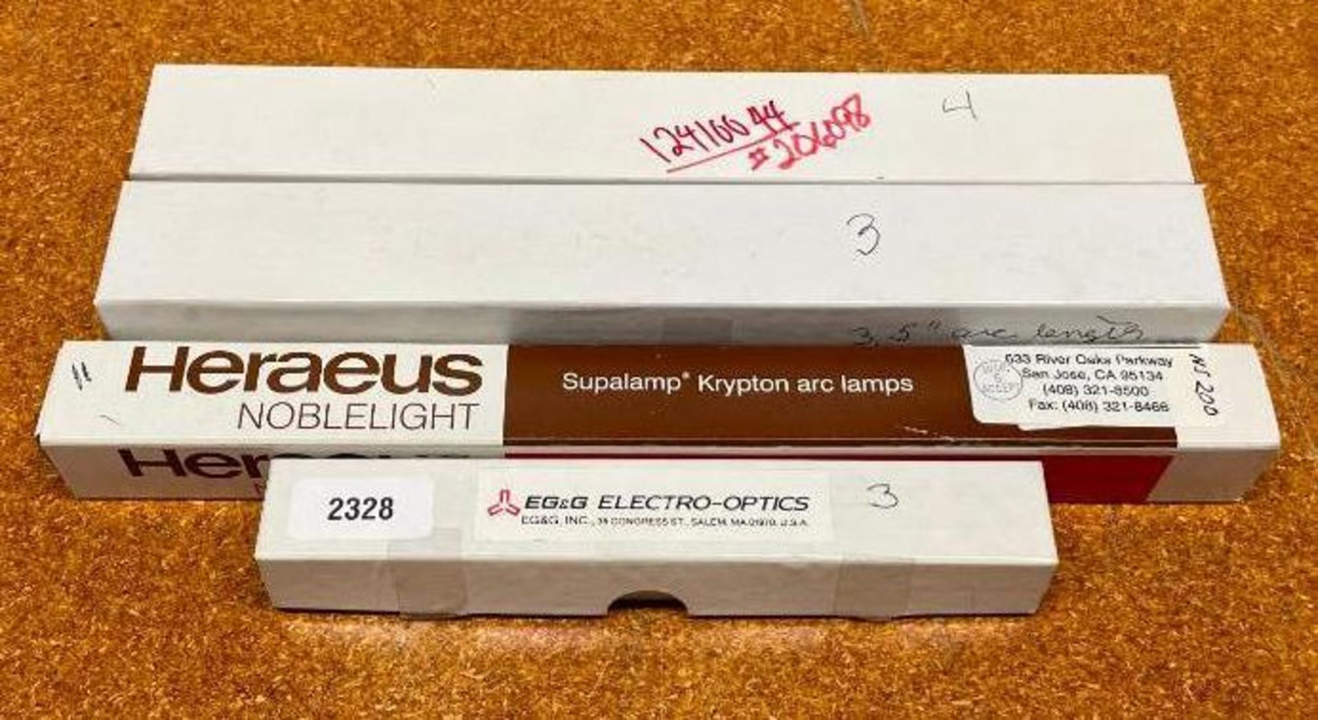 (11) ASSORTED ARC LAMPS BRAND/MODEL: HERAEUS, EG&G INFORMATION: ALL HAVE 3.5" ARC LENGTH QTY: 1