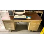 5-DRAWER METAL DESK WITH COMPOSITE TOP SIZE: 60"X30"X29" QTY: 1
