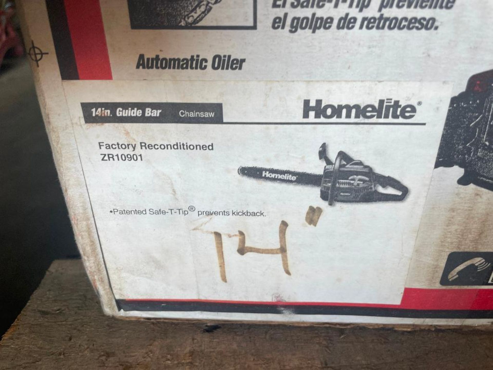 DESCRIPTION: HOMELITE 14" GAS POWERED CHAINSAW - NEW IN THE BOX BRAND / MODEL: HOMELITE LOCATION: SH - Image 2 of 2