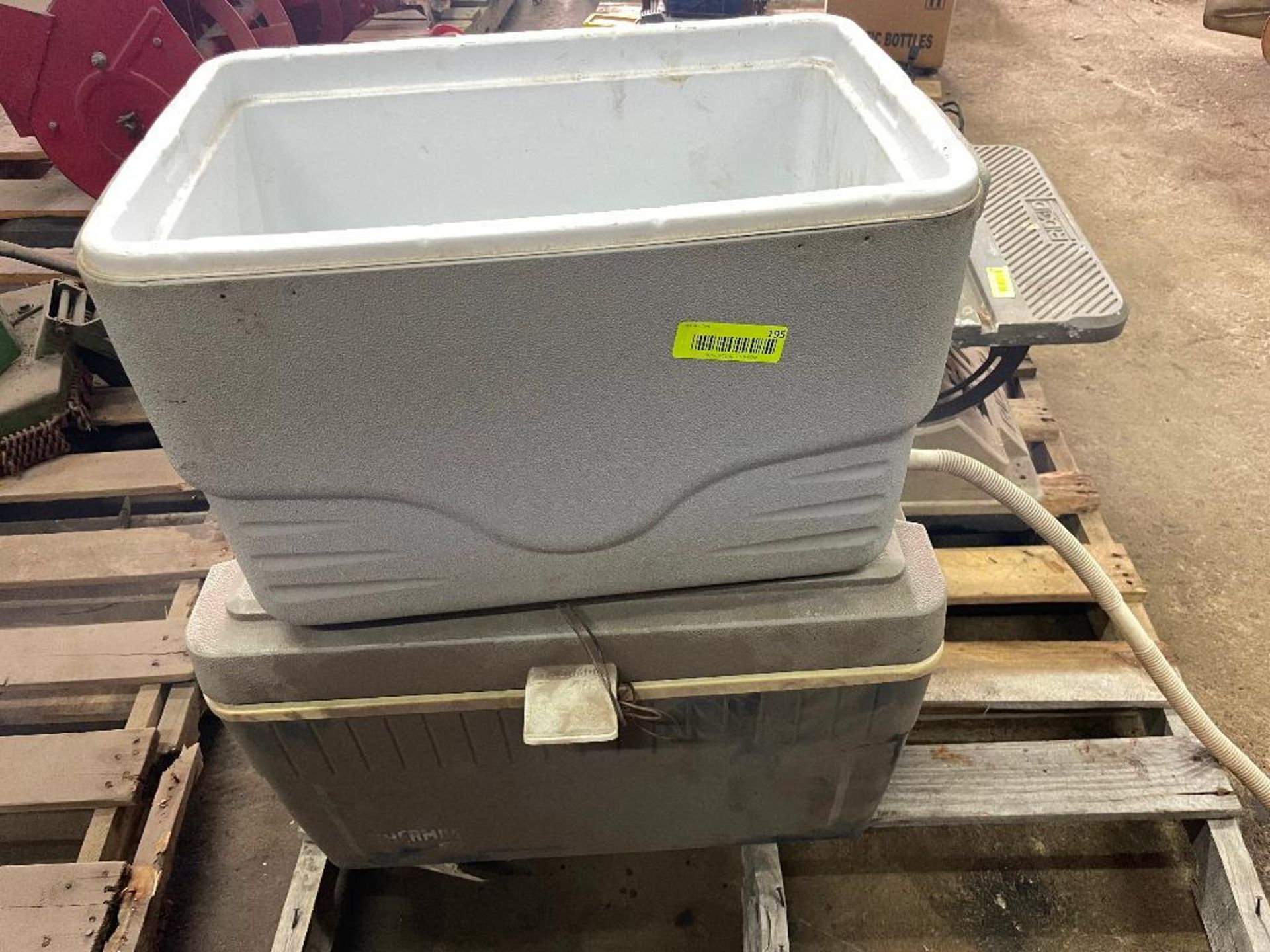 DESCRIPTION: (2) FISHING COOLERS W/ AIR PUMP LOCATION: SHOP THIS LOT IS: ONE MONEY QTY: 1 - Image 2 of 2