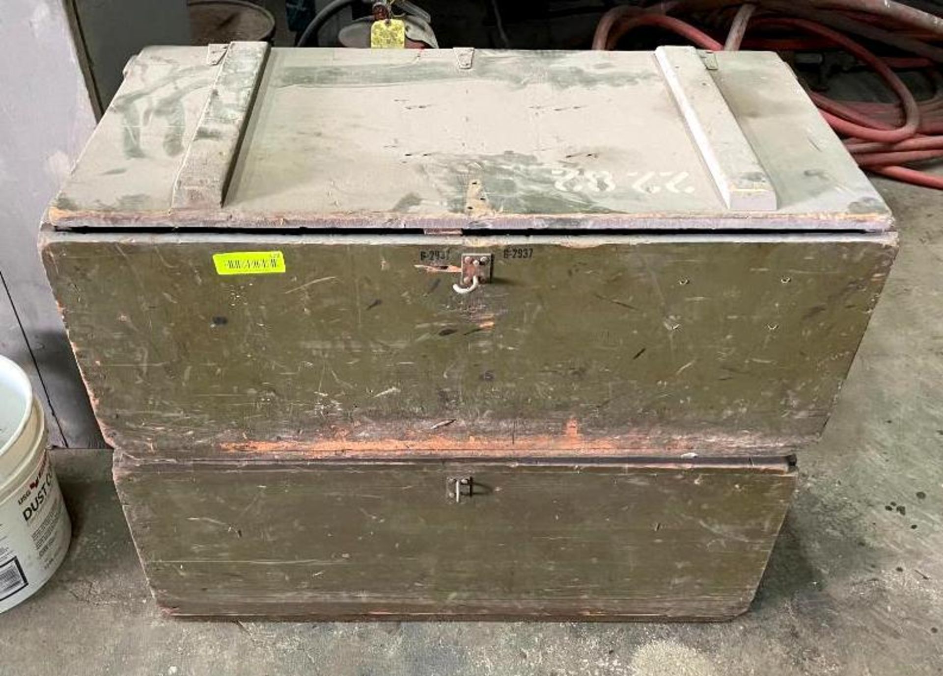 DESCRIPTION: (2) WOODEN AMMO CASES SIZE: 32"X16"X14" LOCATION: SHOP QTY: 2