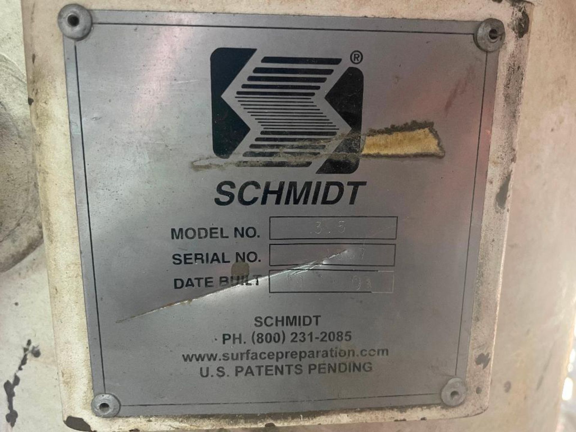 DESCRIPTION: SCHMIDT 35 SAND BLASTING SYSTEM W/ HOOD BRAND / MODEL: SCHMIDT LOCATION: SHOP QTY: 1 - Image 6 of 6