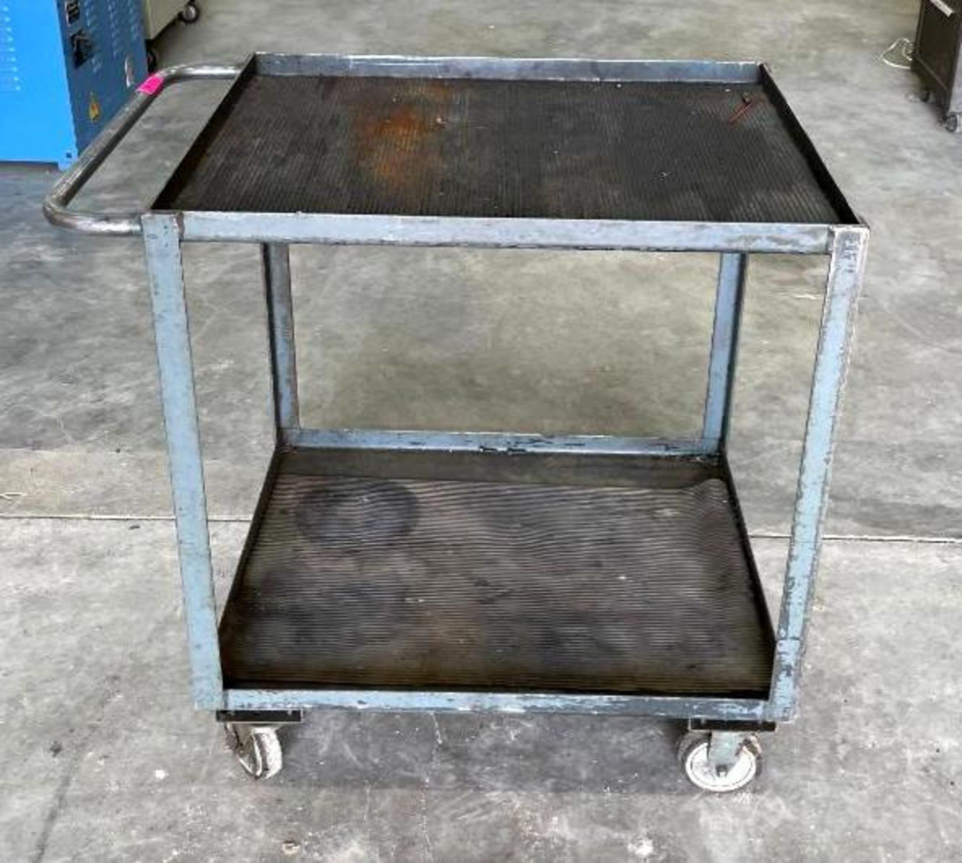 DESCRIPTION: 2-TIER METAL UTILITY CART SIZE: 30"X24"X35" QTY: 1