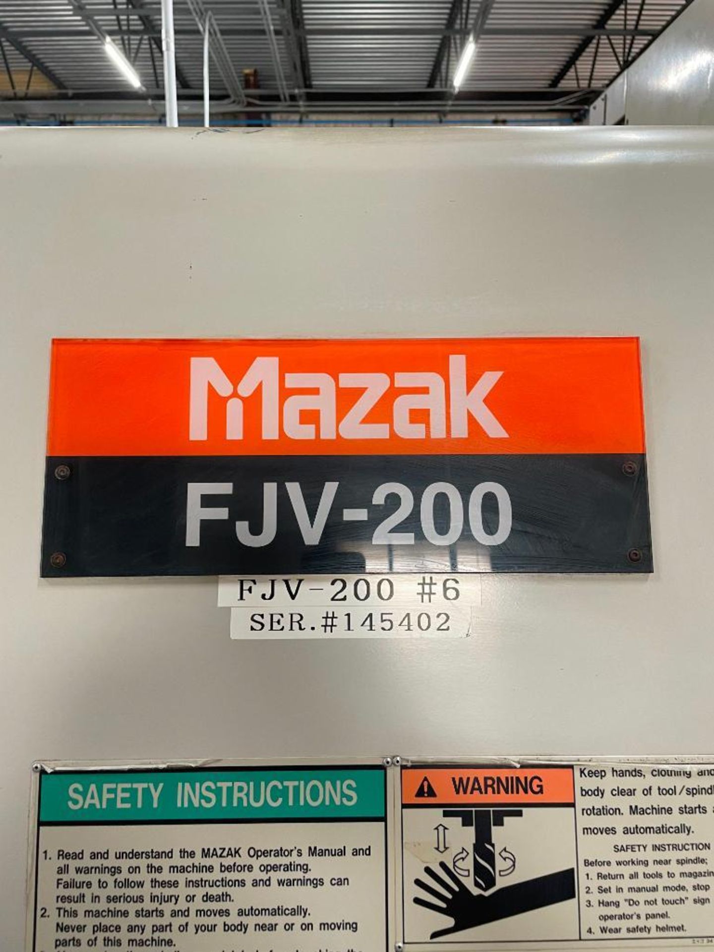 DESCRIPTION: 2000 MAZAK FJV-200 VERTICAL CNC MACHINING CENTER BRAND/MODEL: MAZAK FJV-200 INFORMATION - Image 16 of 41