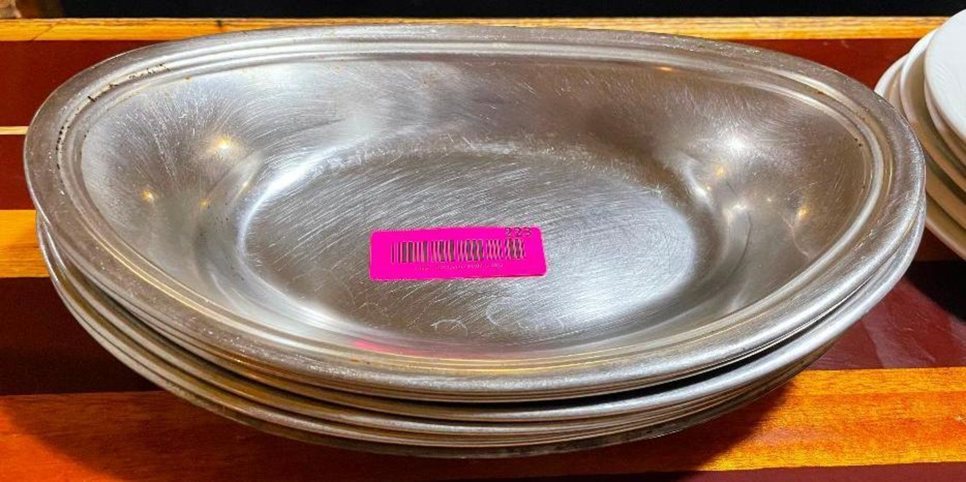DESCRIPTION: (12) 12" STAINLESS PASTA BOWLS SIZE 12" LOCATION: BAR THIS LOT IS: SOLD BY THE PIECE QT