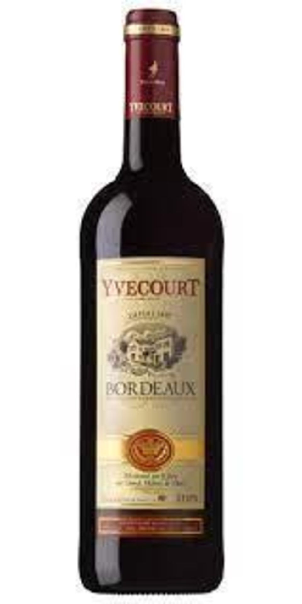 DESCRIPTION: (12) 750 ML BOTTLES OF YVECOURT 2000 BORDEAUX. ADDITIONAL INFORMATION RETAILS FOR $8 PE