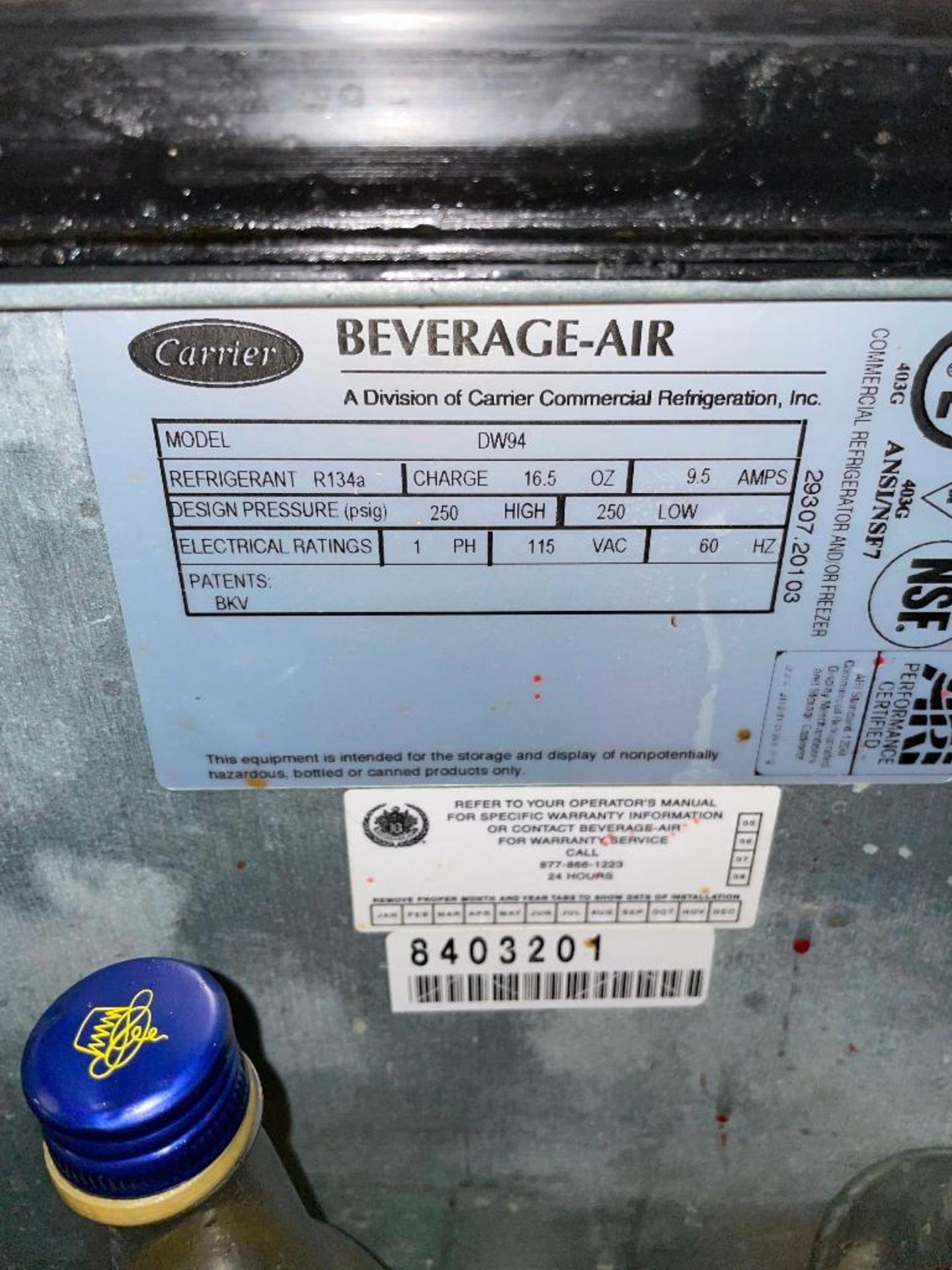 DESCRIPTION: BEVERAGE AIR 94" FOUR WELL HORIZONTAL BOTTLE BOX. BRAND / MODEL: BEVERAGE AIR DW94 ADDI - Image 3 of 3