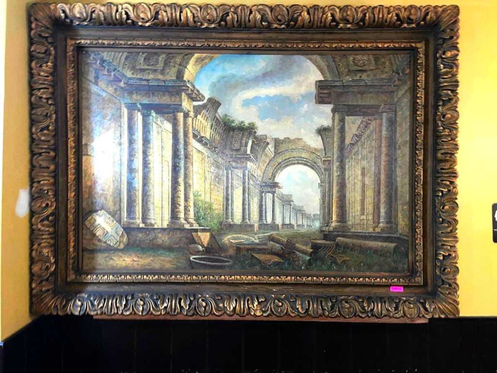 DESCRIPTION: 88" X 63" LARGE FRAMED PAINTING SIZE 88" X 63" LOCATION: SEATING QTY: 1