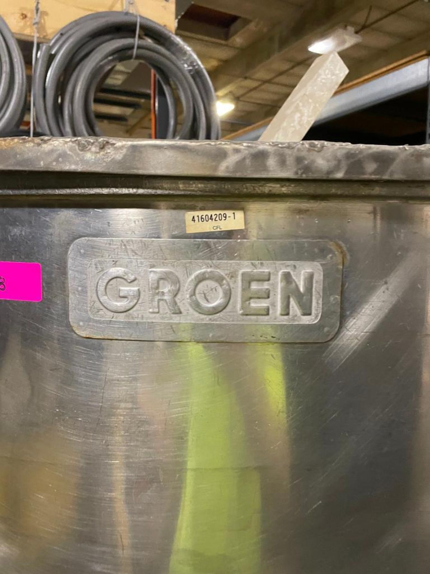 GROEN 150-GALLON KETTLE BRAND/MODEL: GROEN N-150SP INFORMATION: MAX WP: 125 PSI AT 353 F QTY: 1 - Image 10 of 14