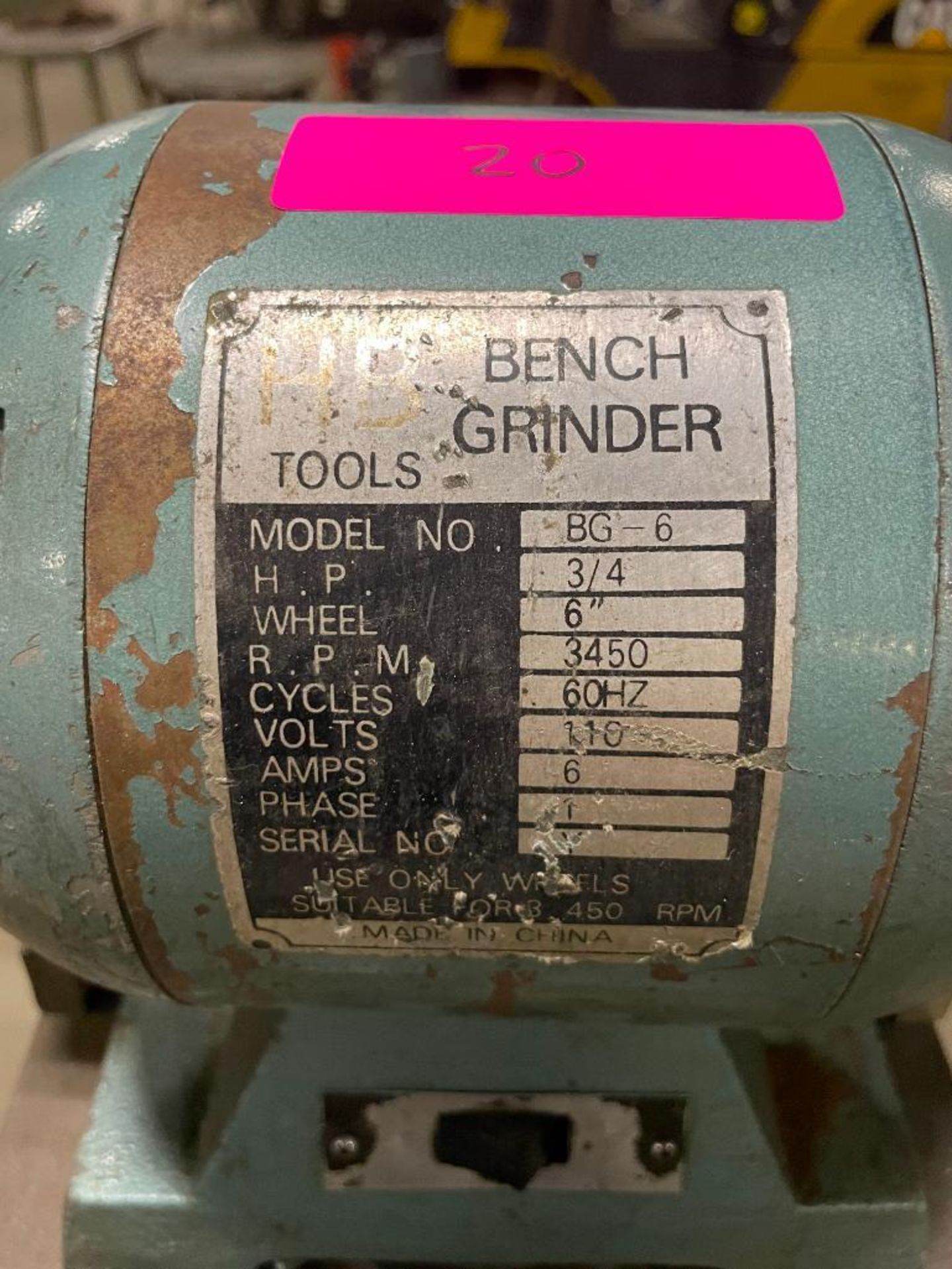 HB TOOLS 3/4 HP 6" BENCH GRINDER ON STAND BRAND/MODEL: BG-6 LOCATION: WAREHOUSE QTY: 1 - Image 2 of 2