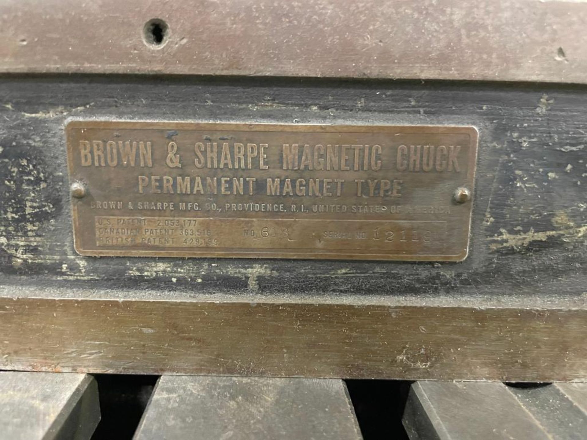 BROWN & SHARPE RECTANGULAR PERMANENT MAGNETIC BLOCK CHUCK BRAND/MODEL: NO. 613 LOCATION: WAREHOUSE Q - Image 2 of 3