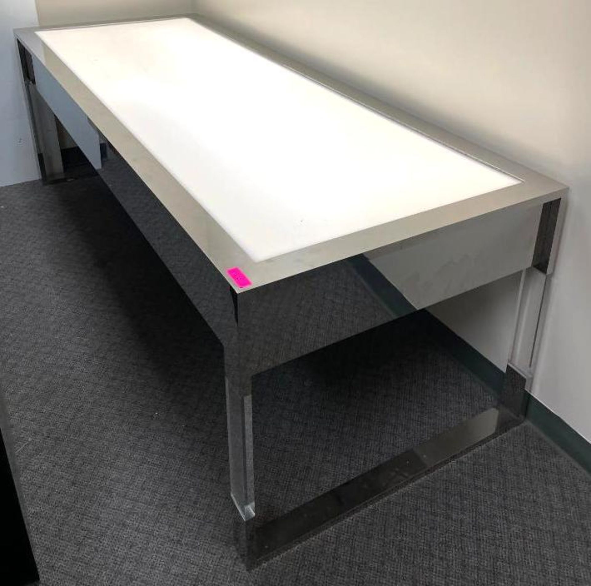 8' LIGHTED PLOTTER TABLE WITH GLASS TOP SIZE: 96"X36"X32" LOCATION: OFFICE QTY: 1