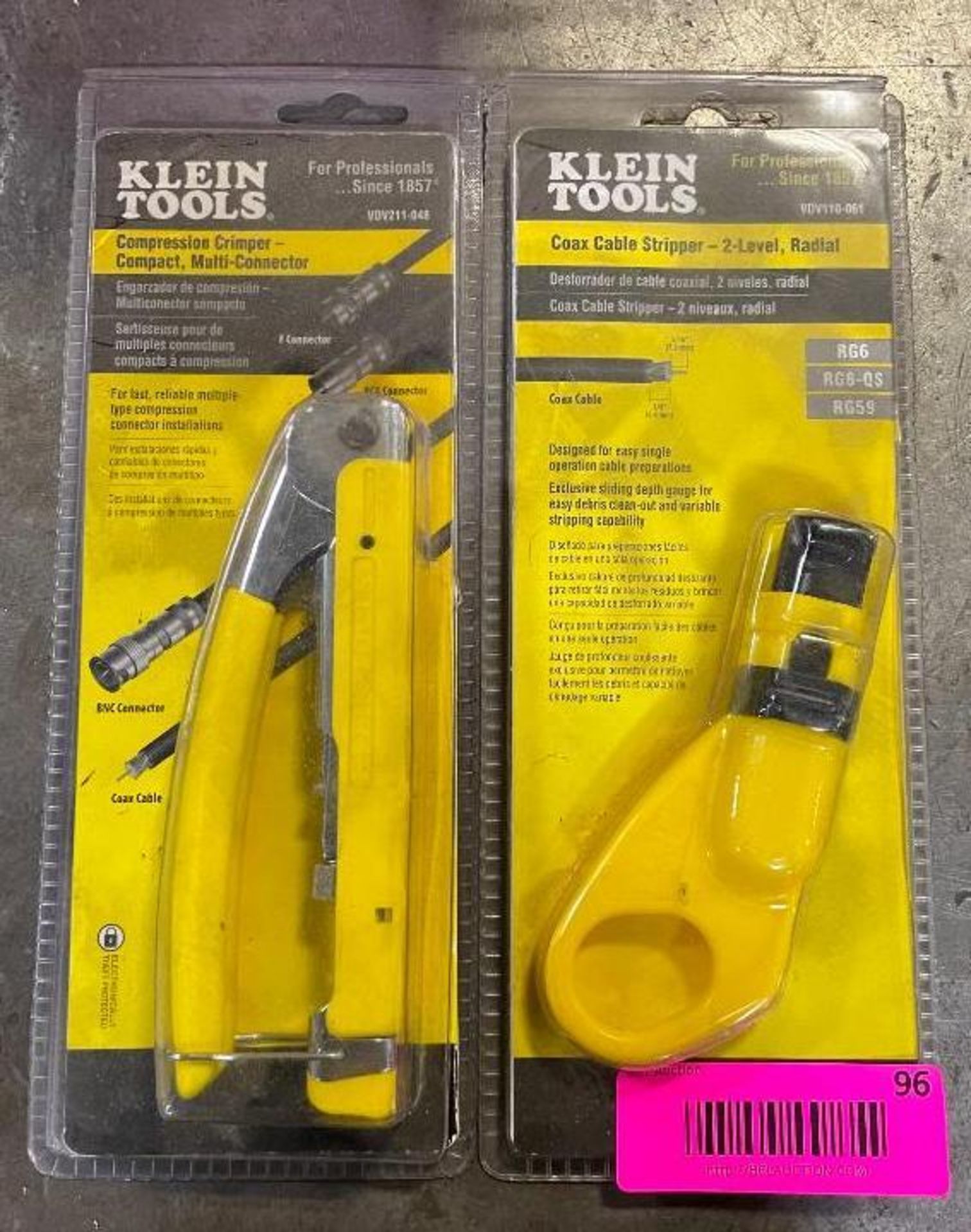 COMPACT COMPRESSION CRIMPER AND COAX CABLE STRIPPER BRAND/MODEL: KLEIN TOOLS LOCATION: WAREHOUSE QTY