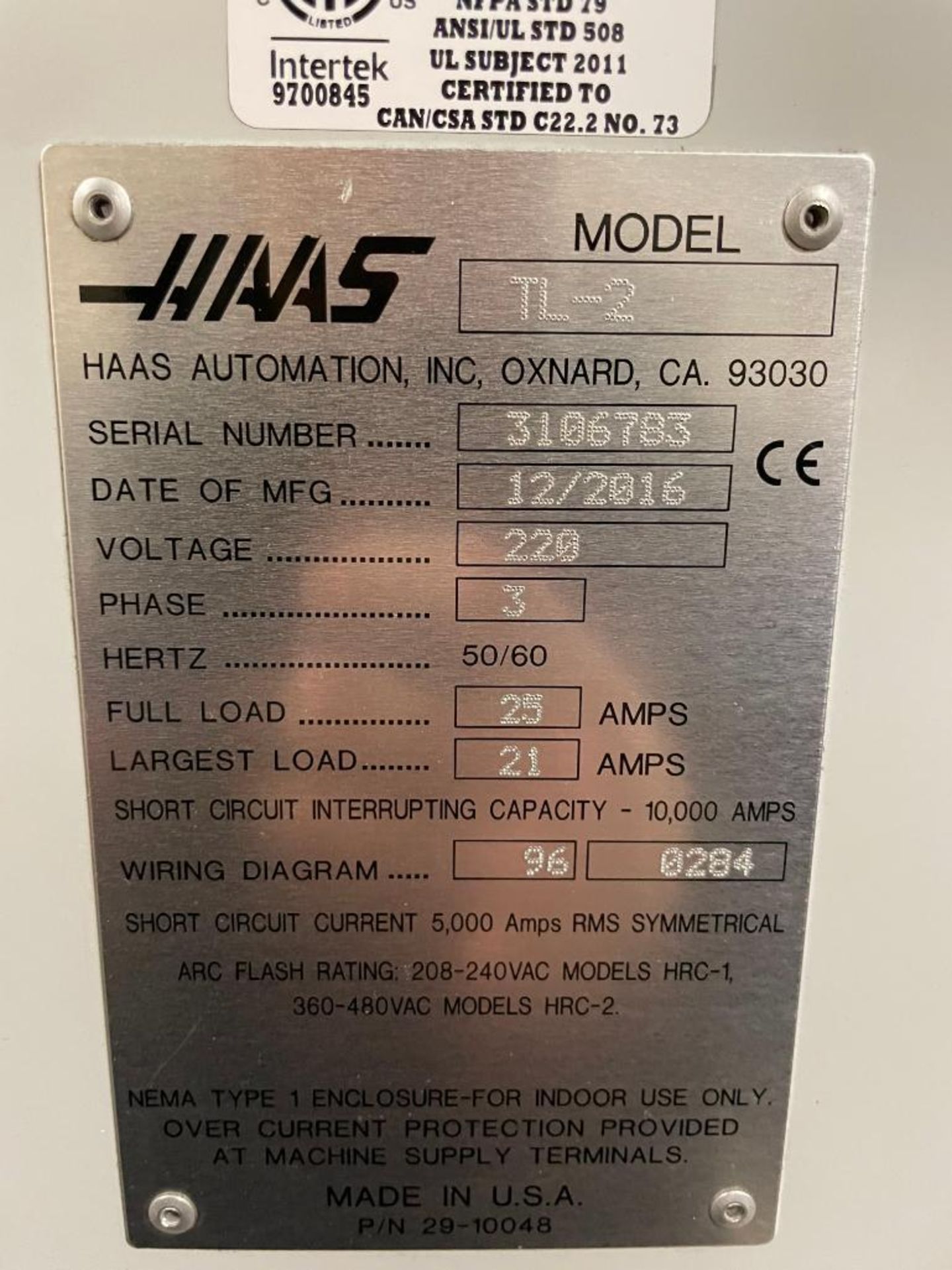 2016 HAAS TL-2 CNC LATHE INFORMATION: 220V, 3 PHASE, POWER ON HRS: 2980, CYCLE START HRS: 557, FEED - Image 14 of 25