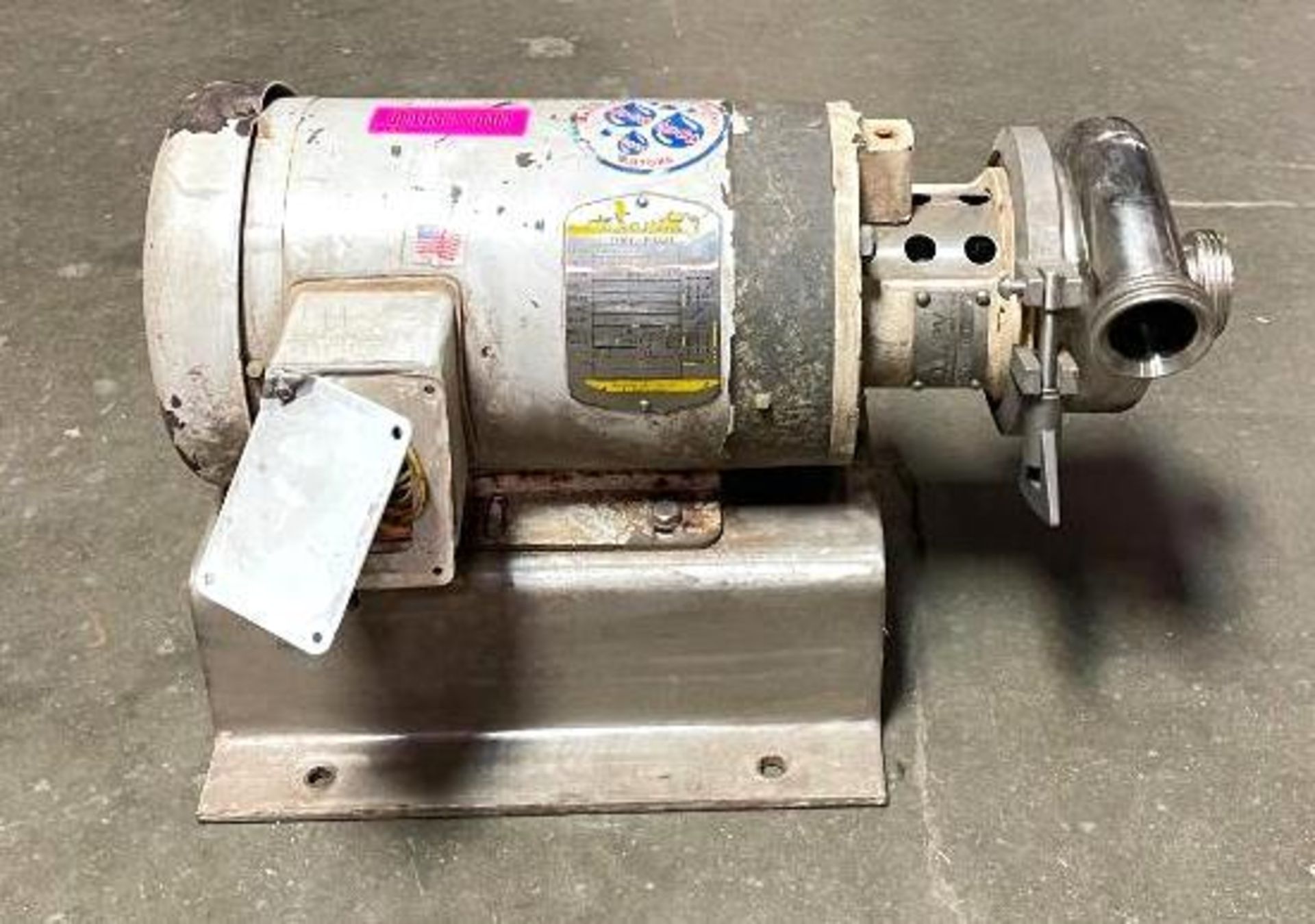 APV STAINLESS STEEL CENTRIFUGAL PUMP W/ 2HP MOTOR QTY: 1