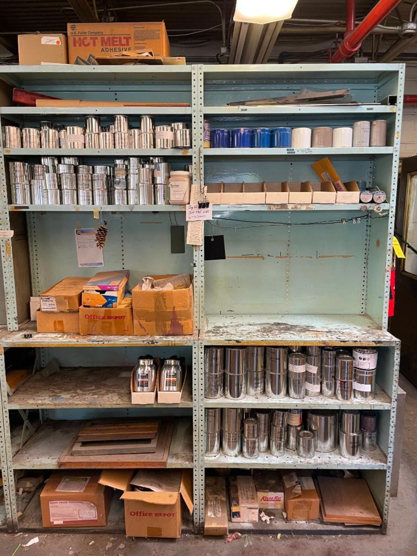 (10) 8-TIER METAL SHELVING UNITS W/ CONTENTS INCLUDED (SEE PHOTOS, VARIOUS PARTIAL PAINT CANS & ADDI - Image 14 of 17
