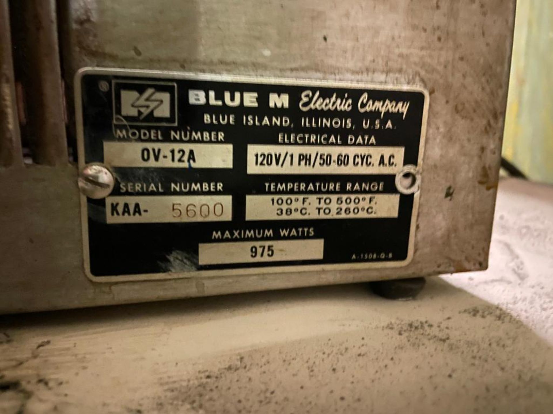 BLUE M STABIL-THERM LABORATORY GRAVITY OVEN 250 C BRAND/MODEL: BLUE M OV-12A INFORMATION: SERIAL NUM - Image 8 of 8