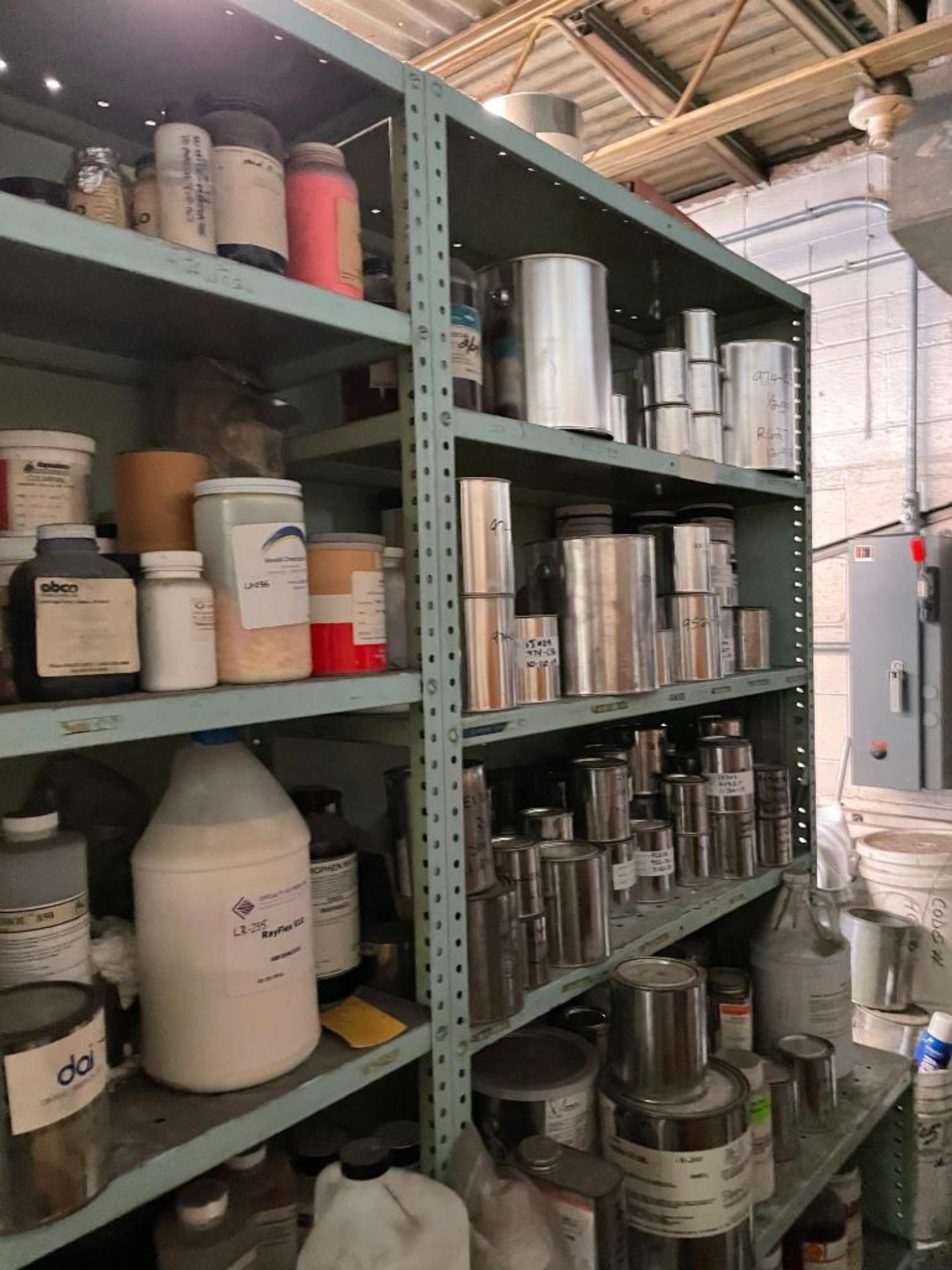 (10) 8-TIER METAL SHELVING UNITS W/ CONTENTS INCLUDED (SEE PHOTOS, VARIOUS PARTIAL PAINT CANS & ADDI - Image 12 of 17