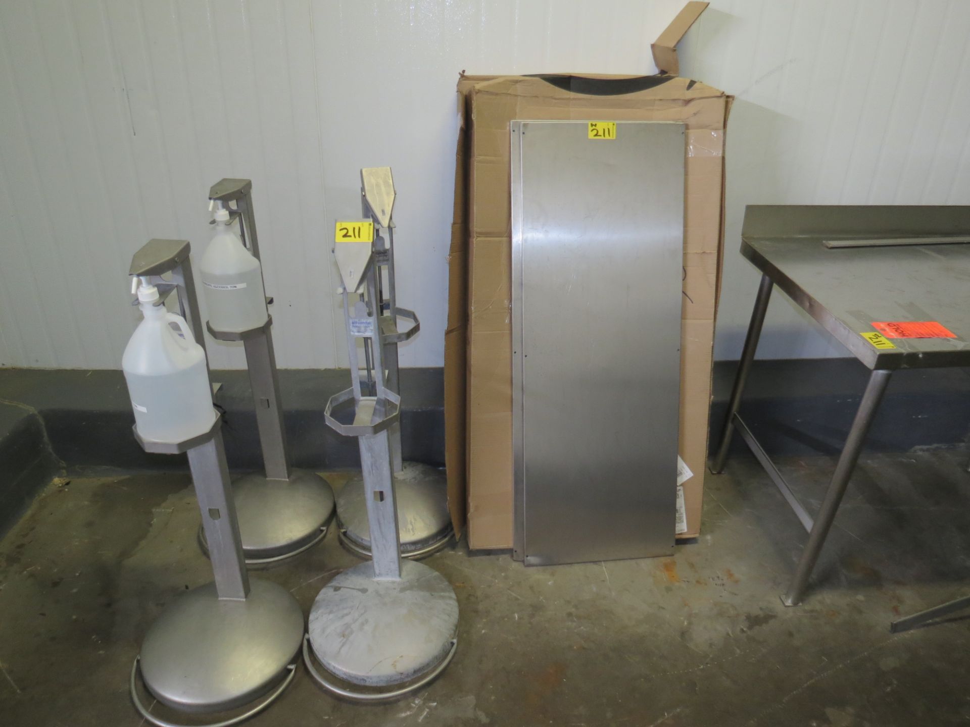 Lot of Damaged Stainless Steel Tables, Trays & Sanitizer Dispensers - Image 4 of 4
