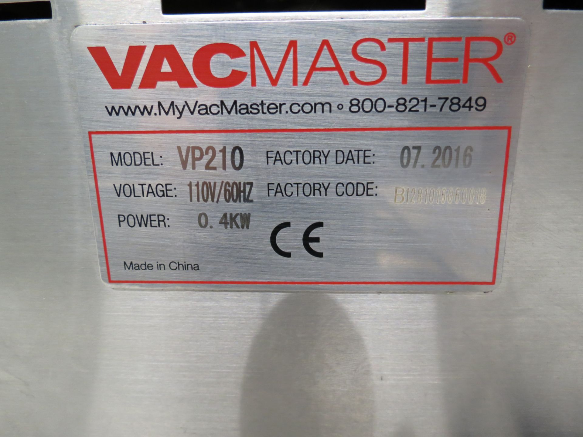 2016 Vacmaster Model VP210 Chamber Vacuum Sealing Machine - Image 2 of 2