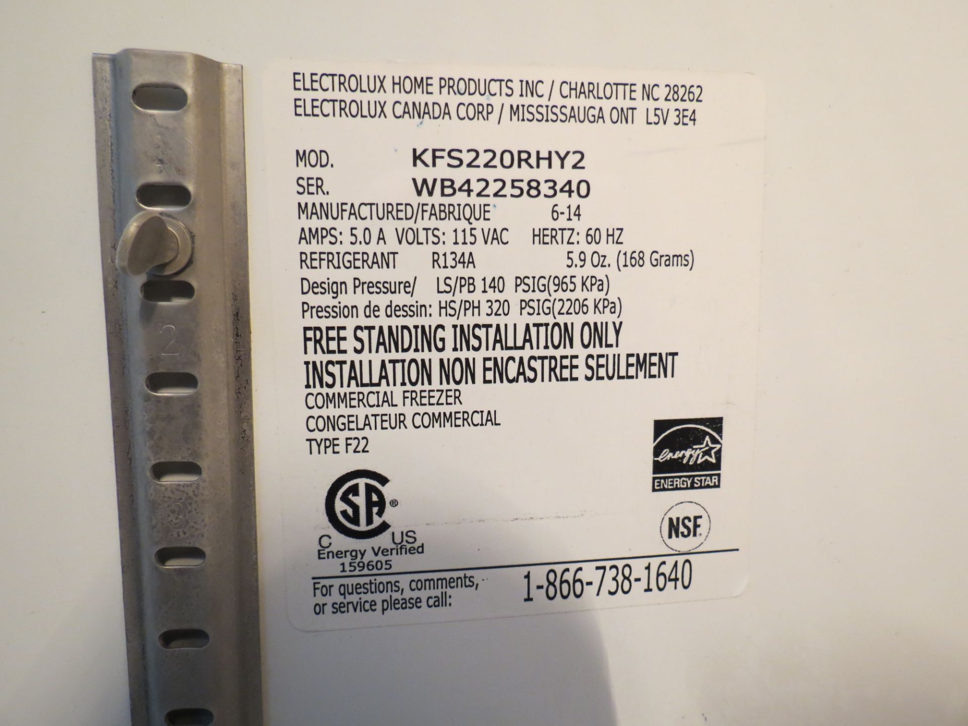 Kelvinator Stainless Steel Commercial Freezer Model KFS22ORHY2 SN: WB42258340 - Image 4 of 4