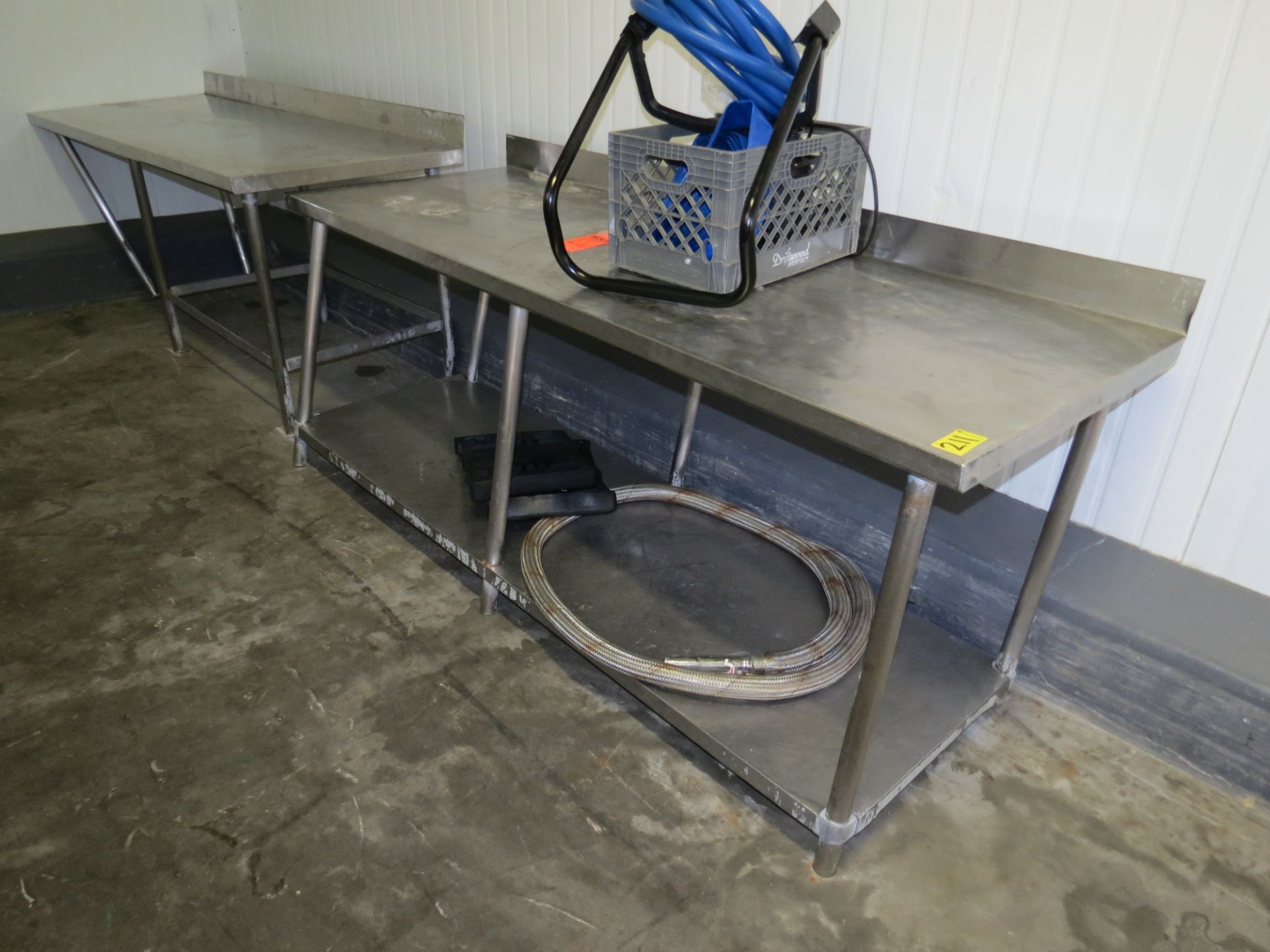 Lot of Damaged Stainless Steel Tables, Trays & Sanitizer Dispensers - Image 3 of 4