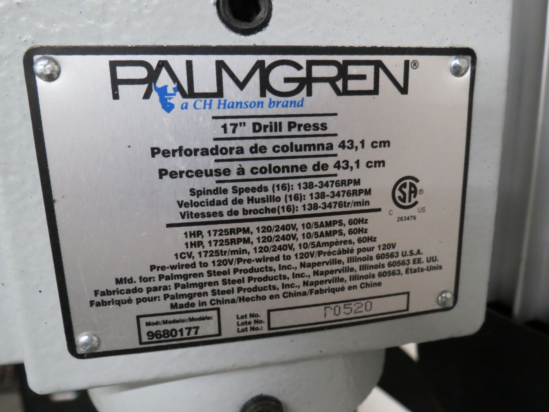 Palmgren 17" Drill Press Model 9680177 - Image 2 of 2