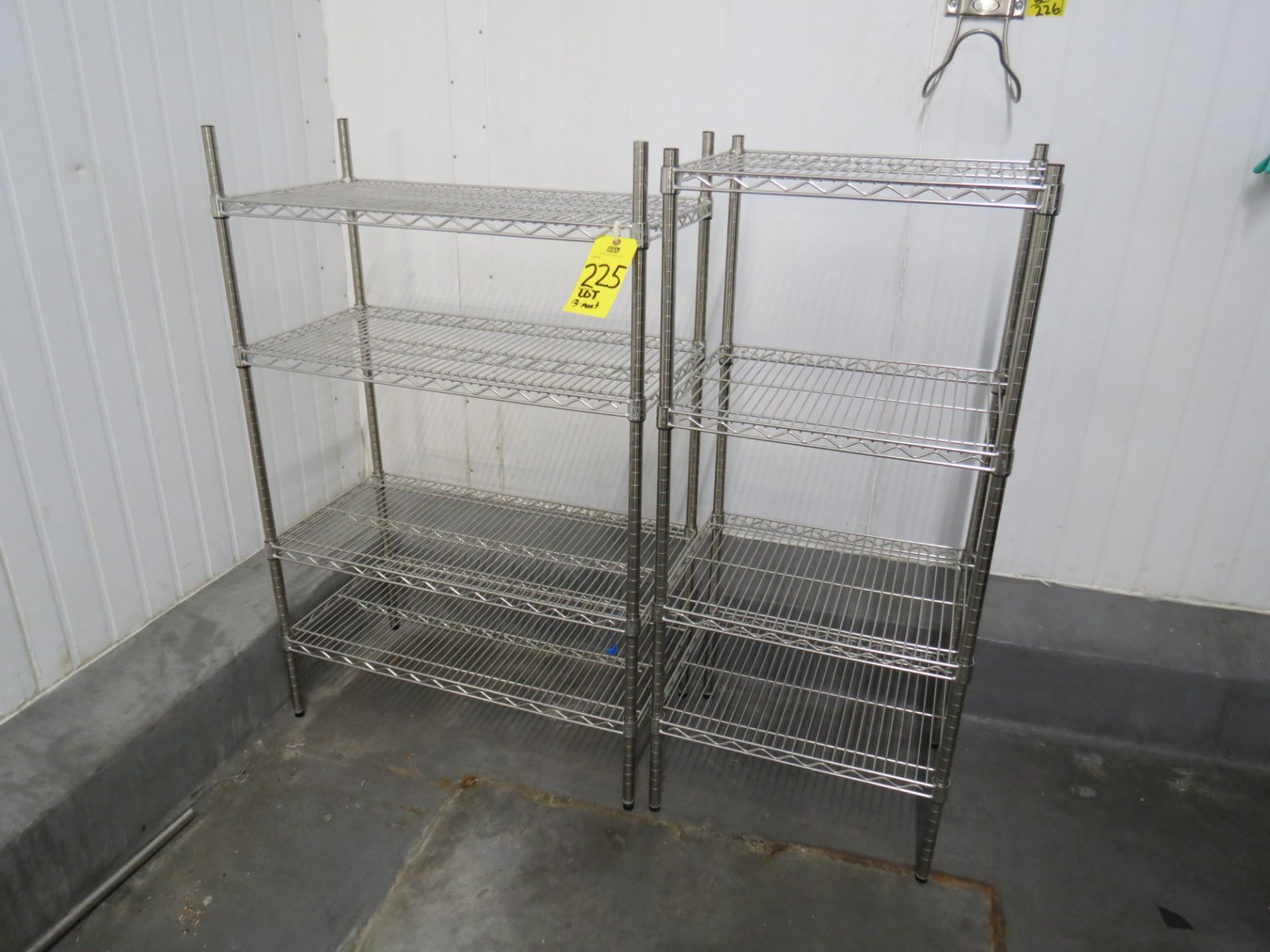 Lot of Assorted Stationary Racks (2) Chrome Wire Type and (1) Stainless Steel