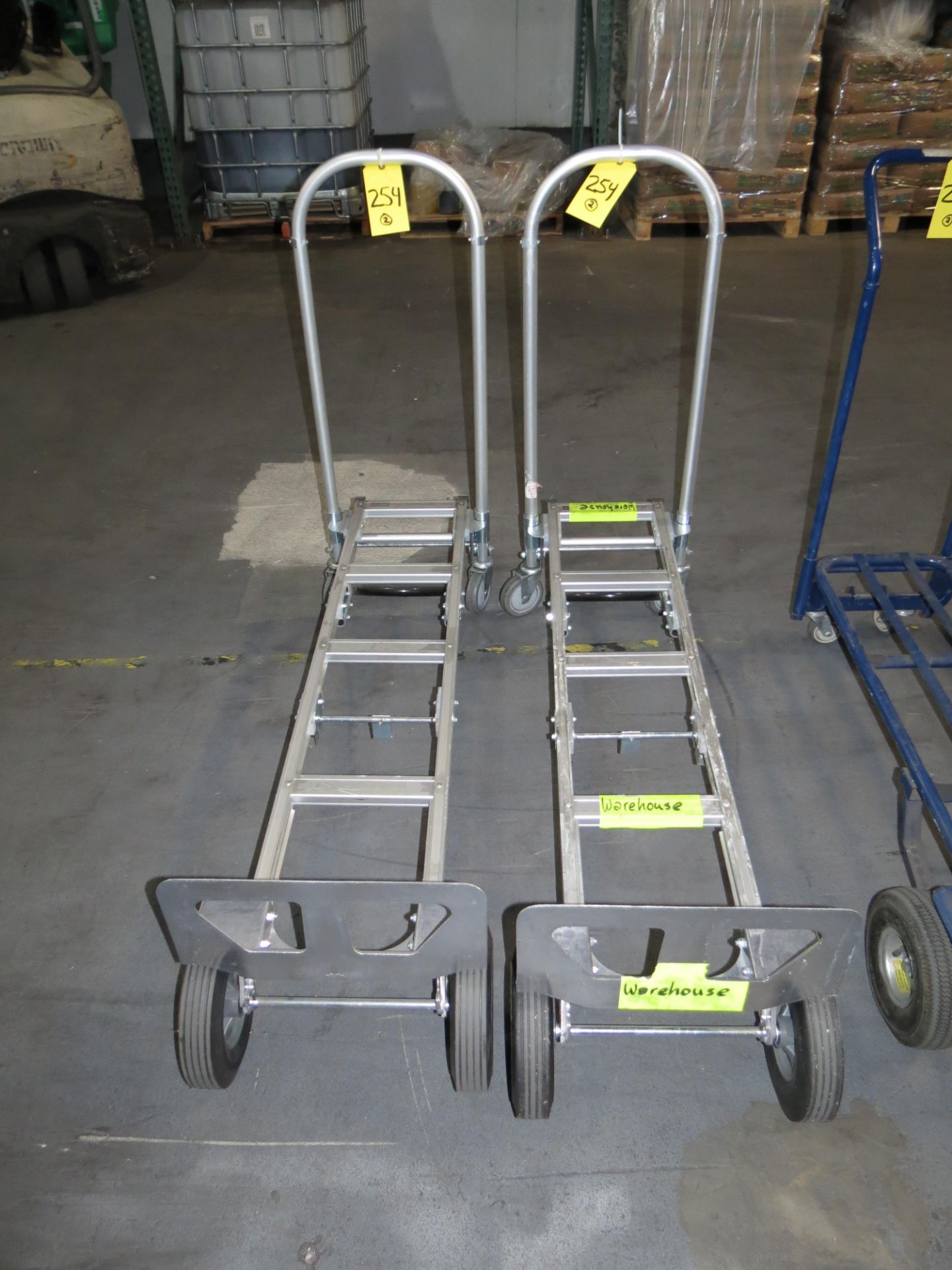 Lot (2) Uline H-1363 Aluminum Convertible Hand Trucks