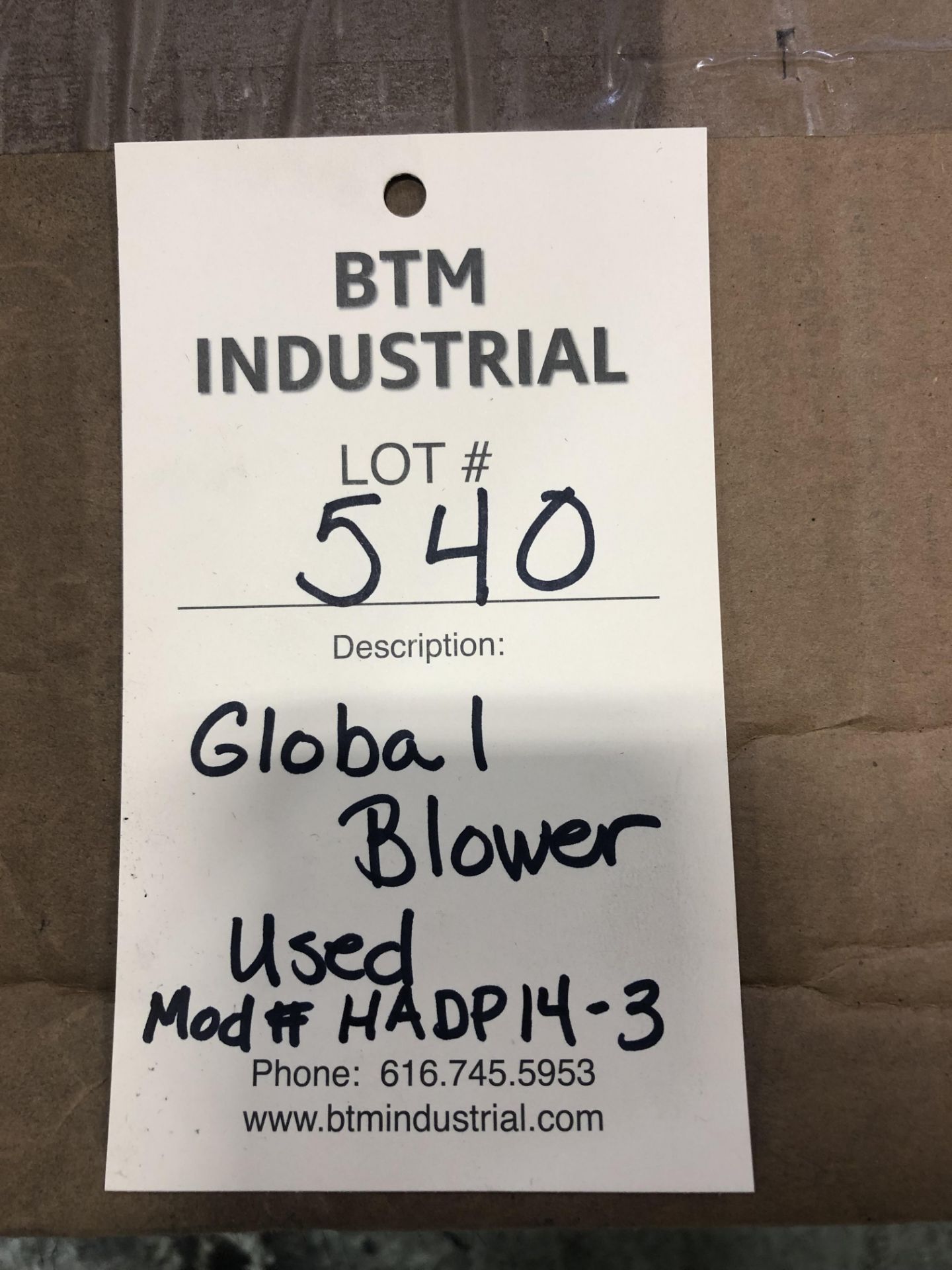 Global Blower Unit Mod# HADP14-3 - Image 6 of 7