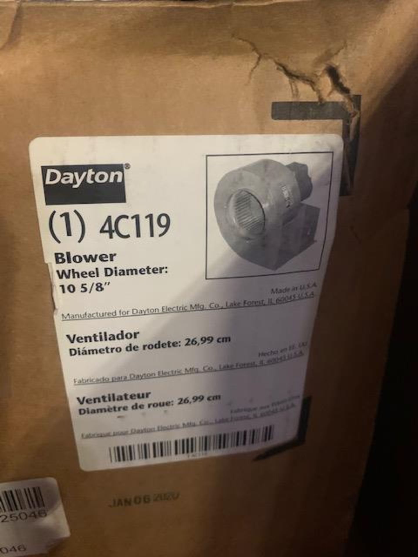 NEW IN BOX Dayton Mod# 4C119 Blower Unit - Image 2 of 3