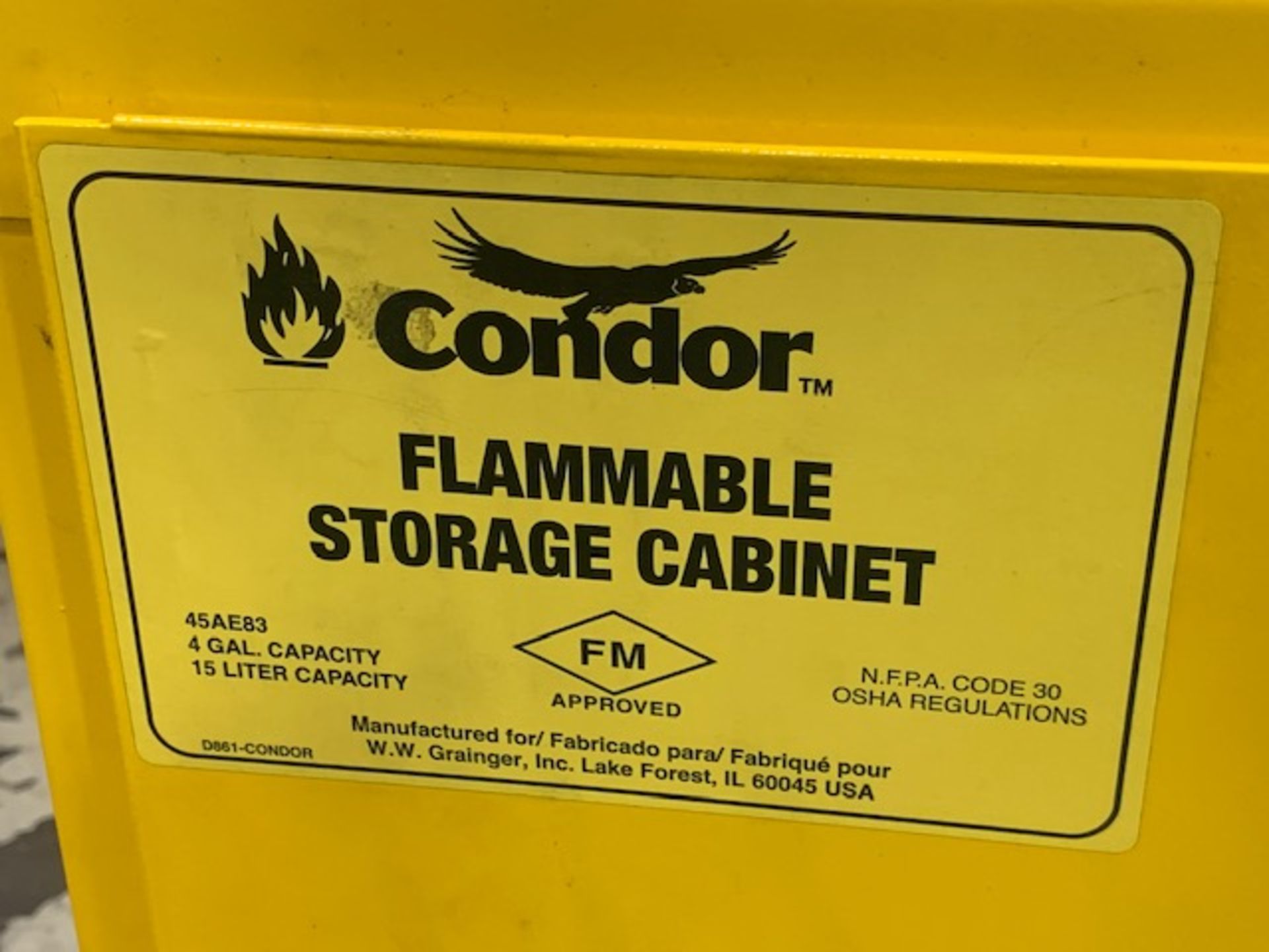 Condor Flammable Liquid Storage Cabinet, 4 Gallon - Image 2 of 6