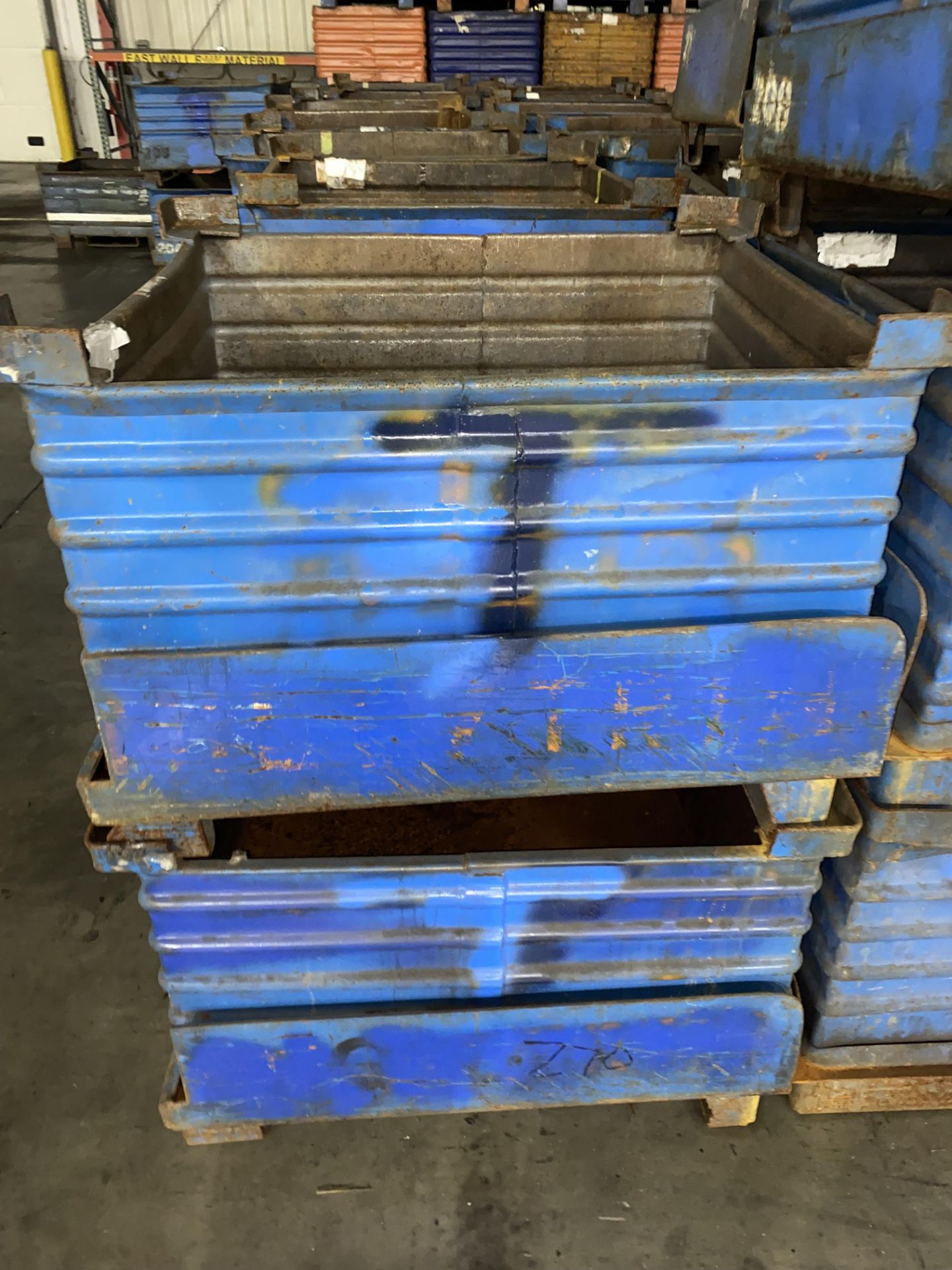 Lot of (5) Stackable Steel Crates App. 31" x 33" x 18"