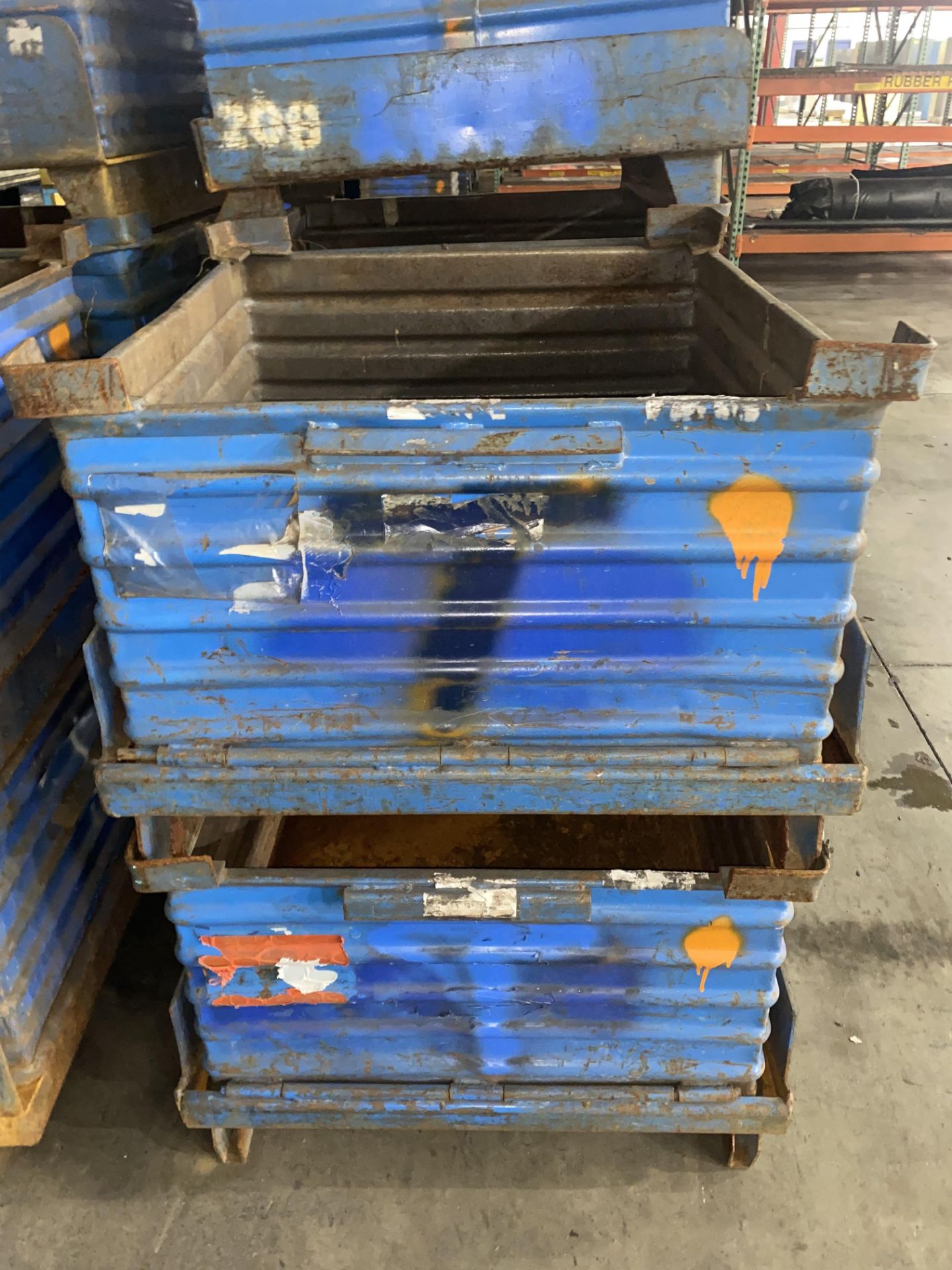 Lot of (5) Stackable Steel Crates App. 31" x 33" x 18"