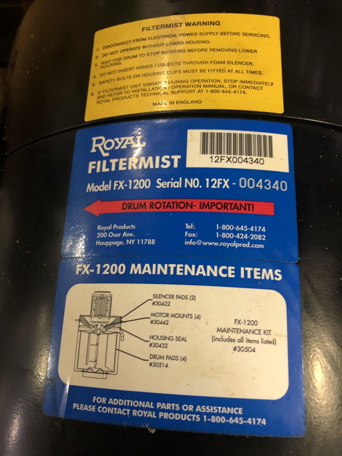 Lot (2) Royal Filtermist Units, (1)#FX-300 & (1) #FX-1200 - Image 7 of 7