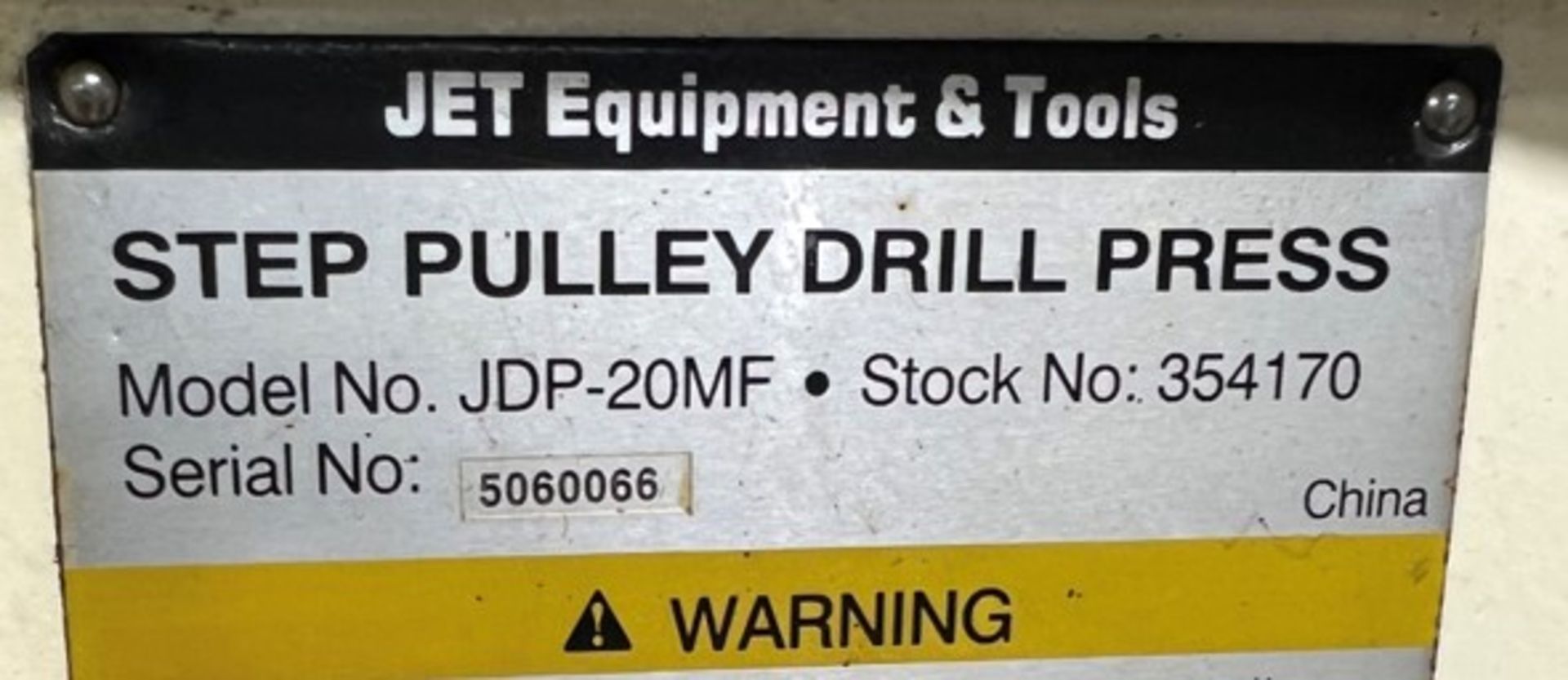 Jet Step Pulley Drill Press #JDP-20MF - Image 5 of 8