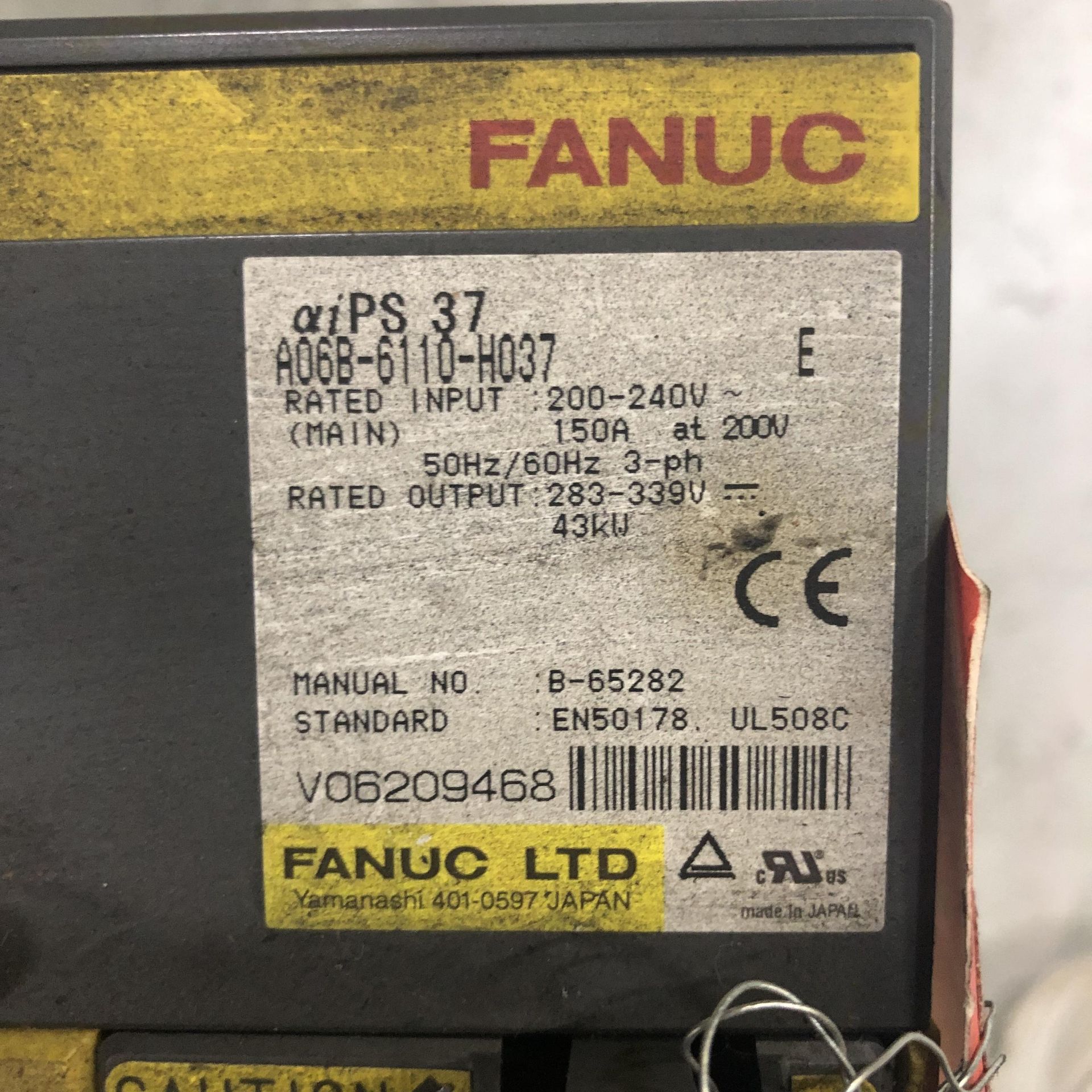 Fanuc Servo Amplifier Module, A06B-6110-H037, aiPS 37 - Image 5 of 5